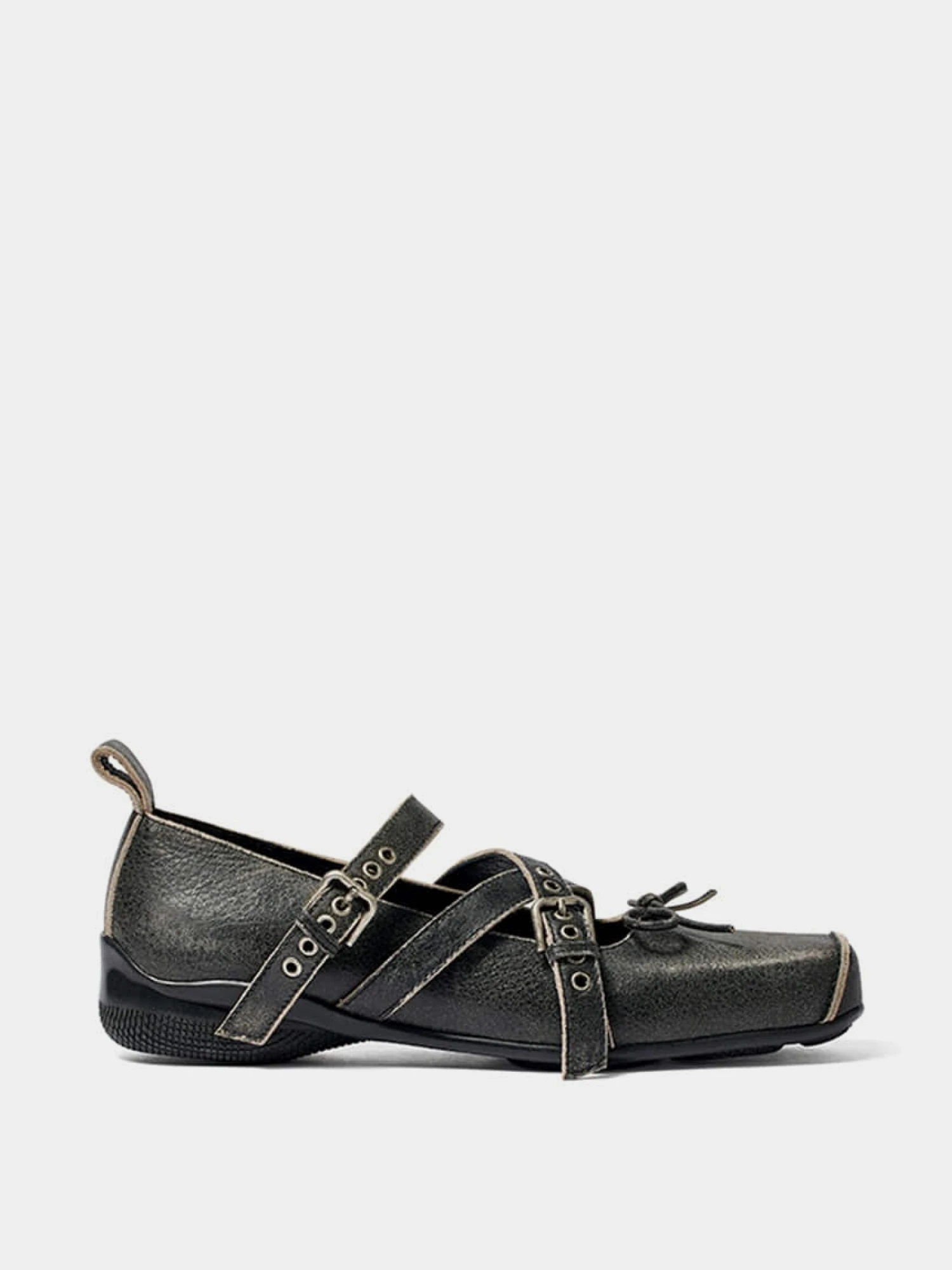 Женские Балетки OPEN YY Cross Buckle Ballet Flats Grey