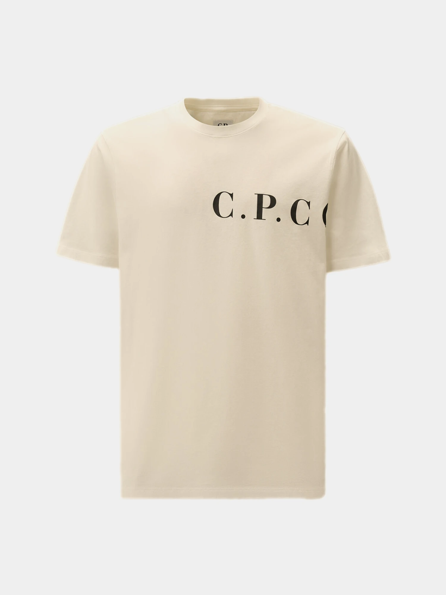Футболка C.P. Company 30/1 Jersey Front-Back Logo Gauze White