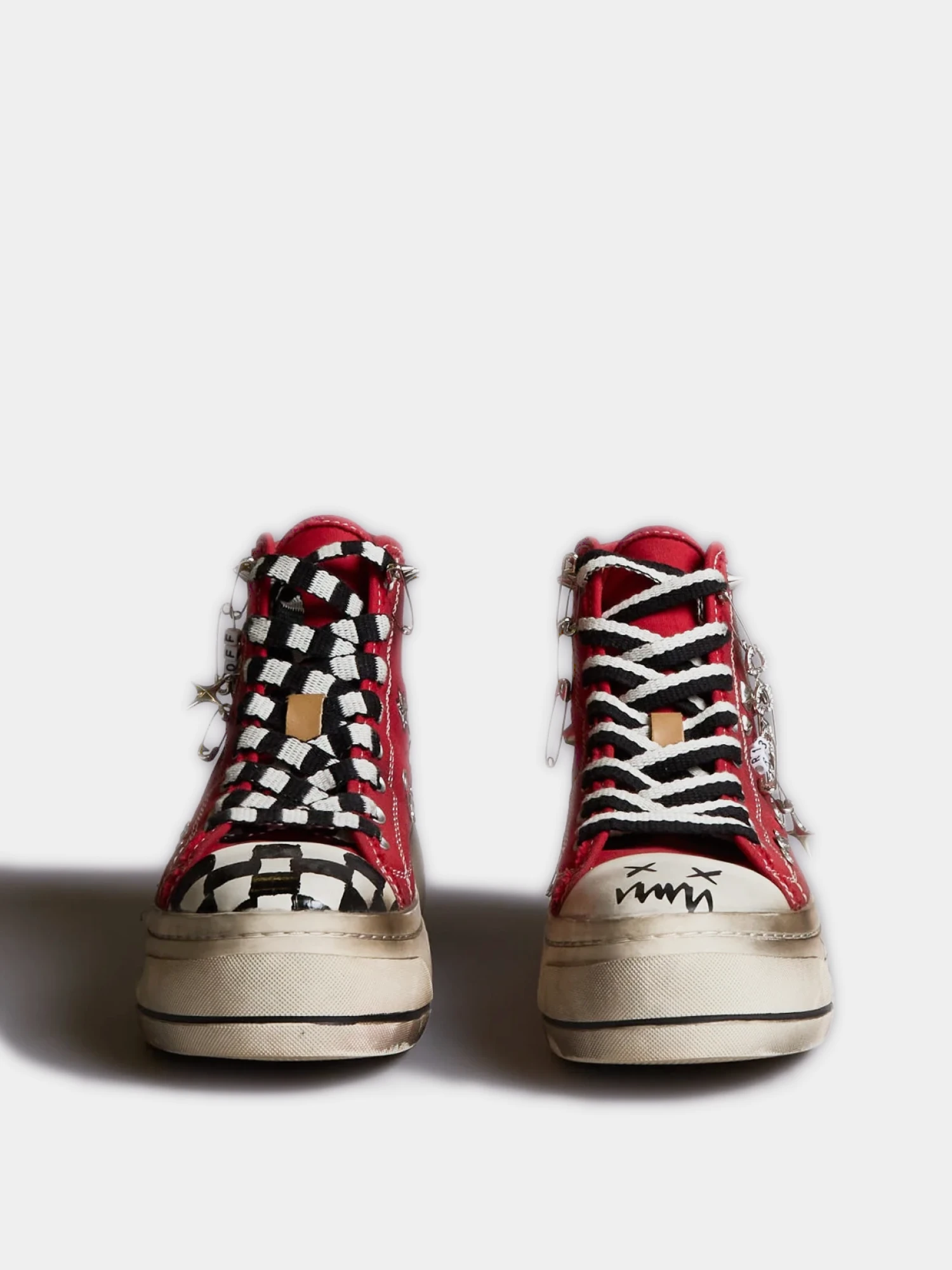 Женские кеды R13 Kurt High Top Studs Red