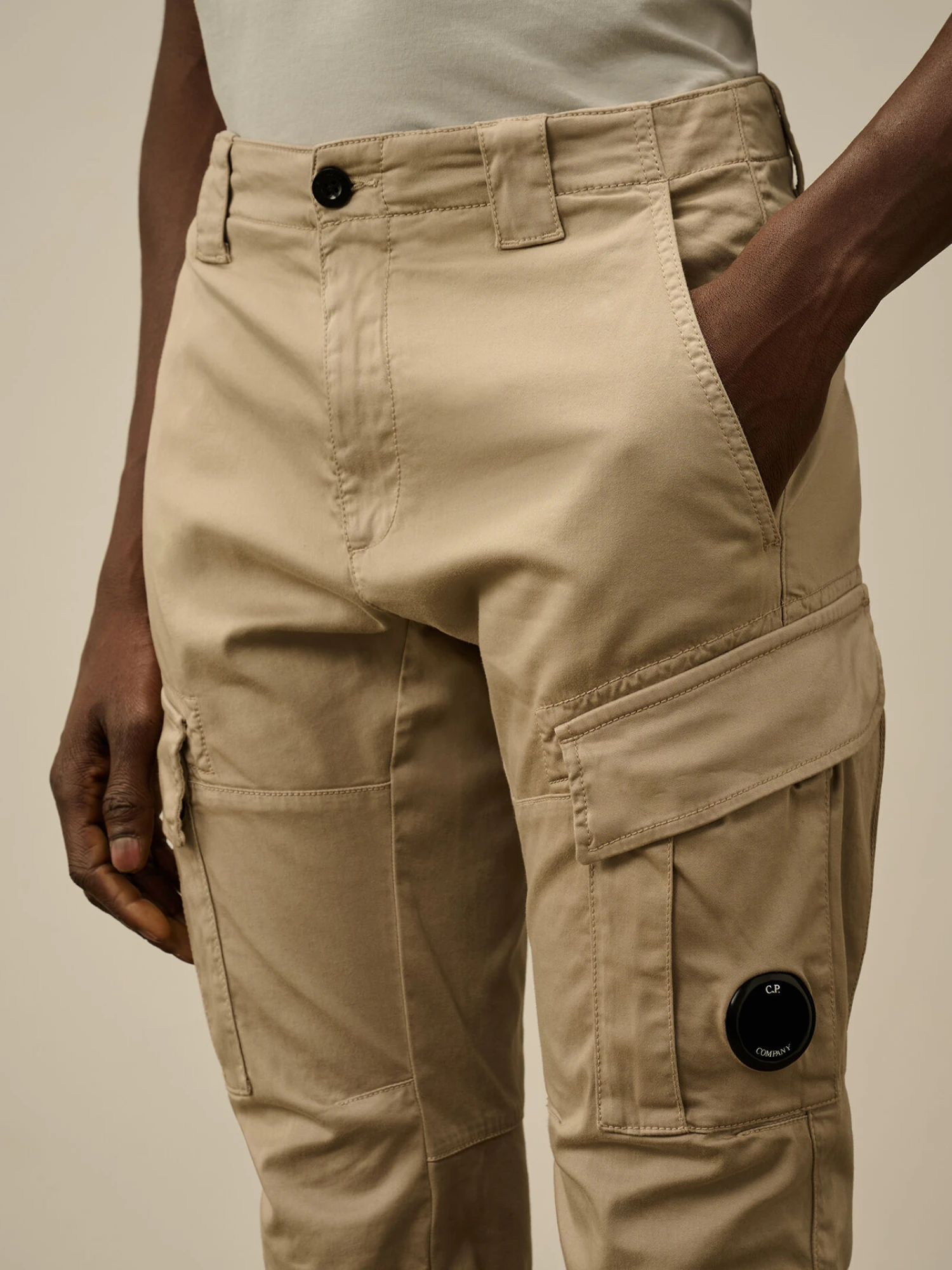Брюки C.P. Company Stretch Sateen Cargo Lens Vintage Khaki