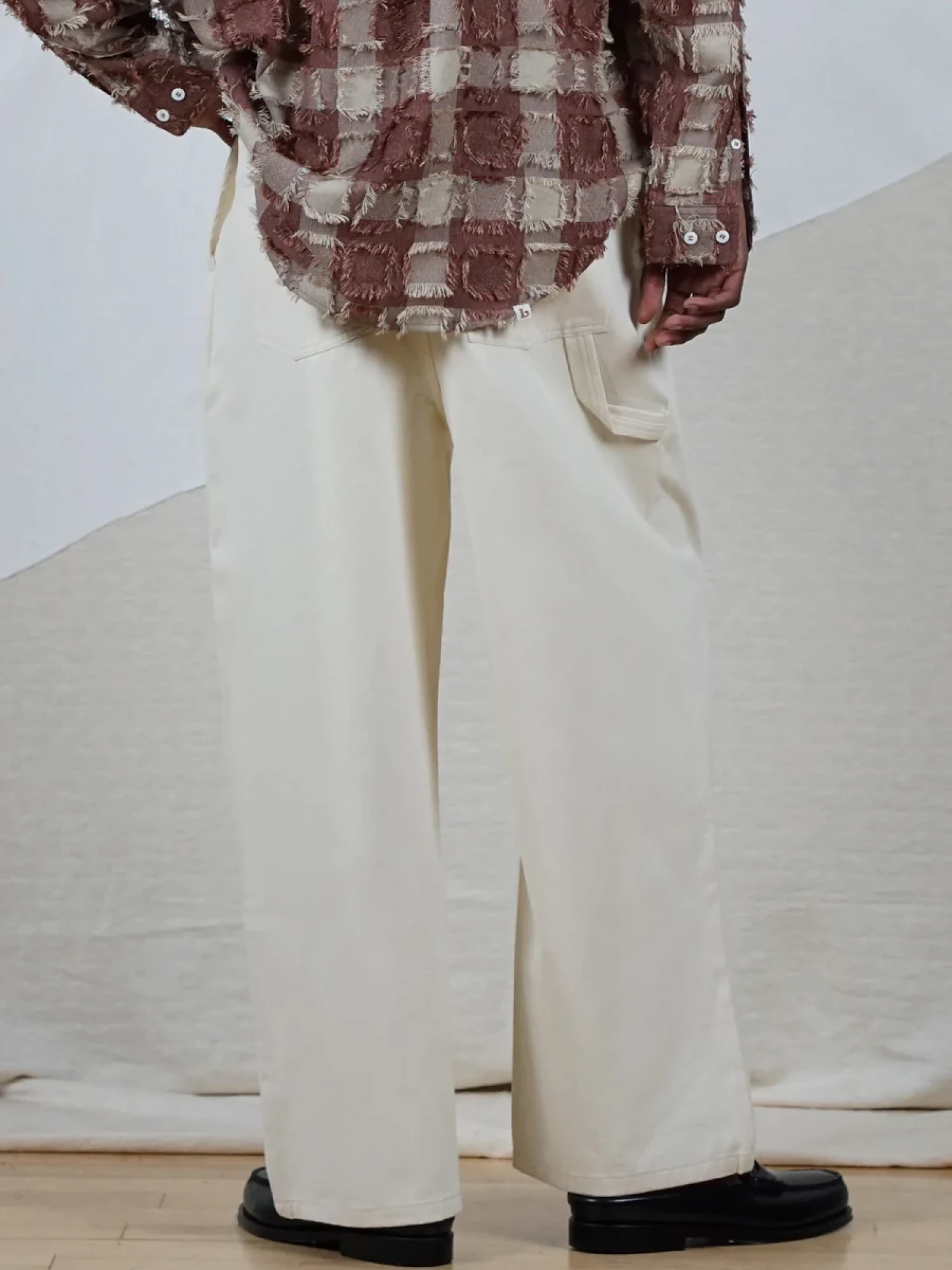Брюки lorenz Uniform Pleated Wide Leg Pant Ecru