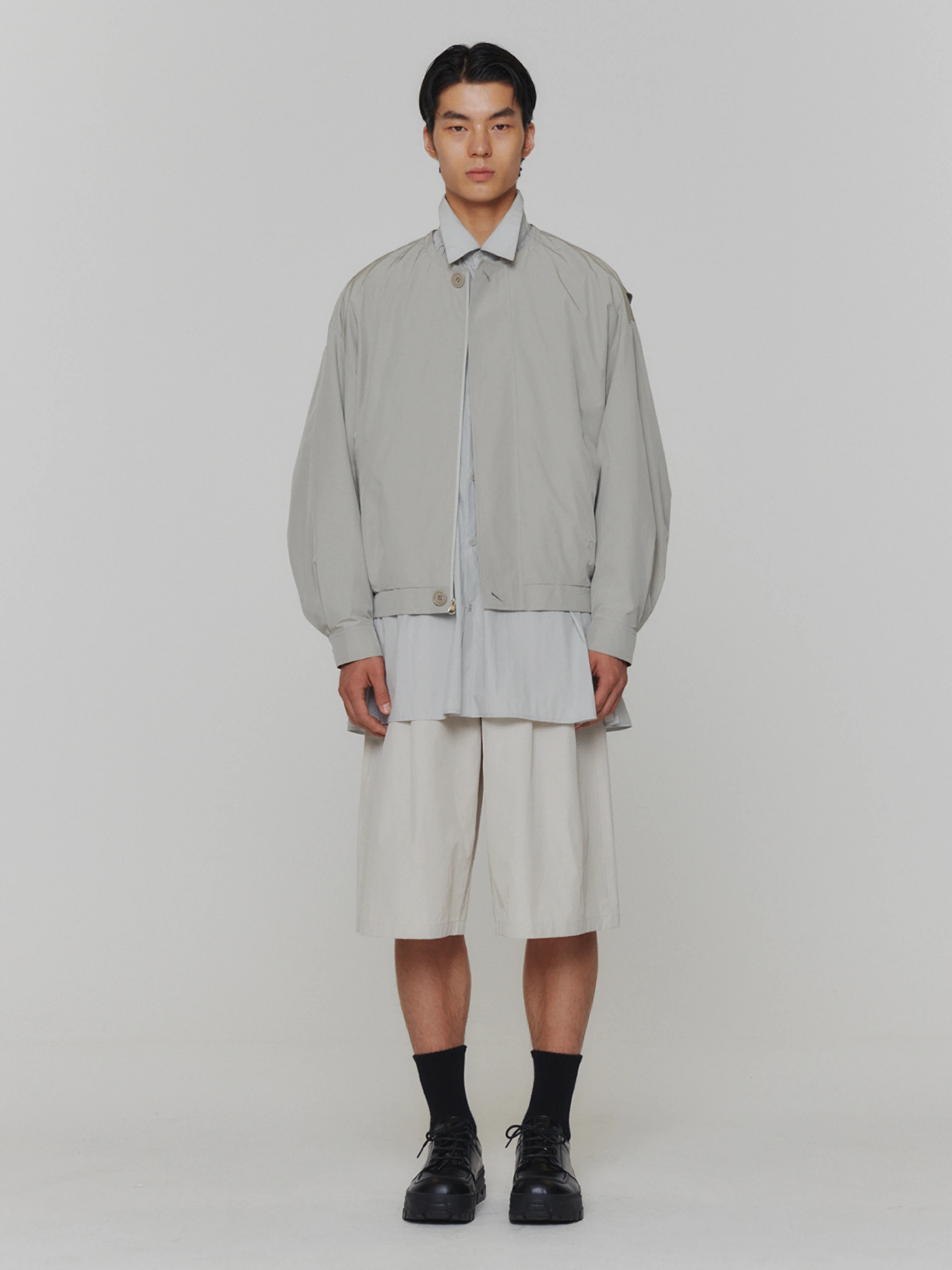 Ветровка AMOMENTO Cotton Nylon Volume Jumper Grey Beige