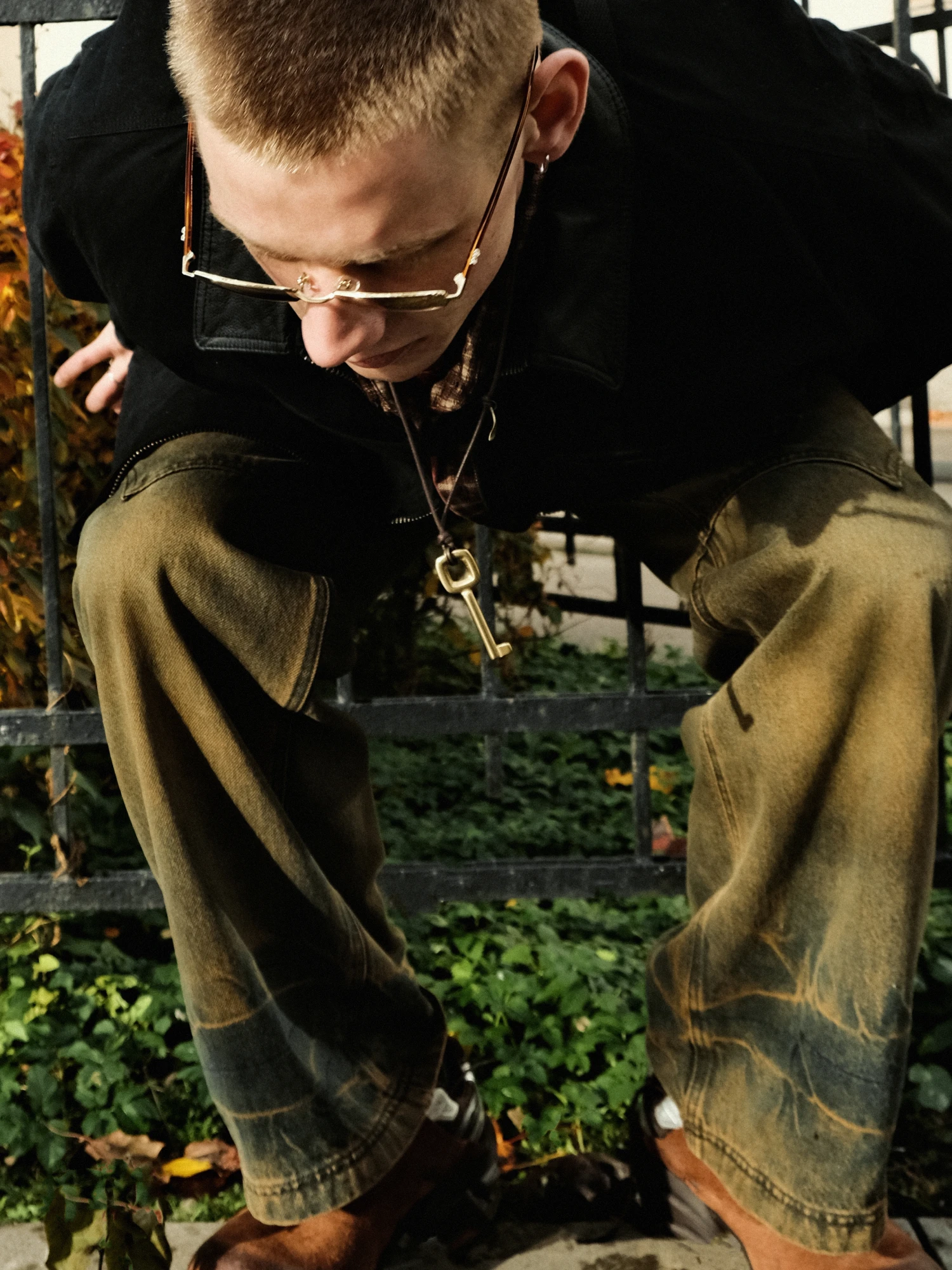Ожерелье AFTER PRAY Safari Key Leaf Antique Gold