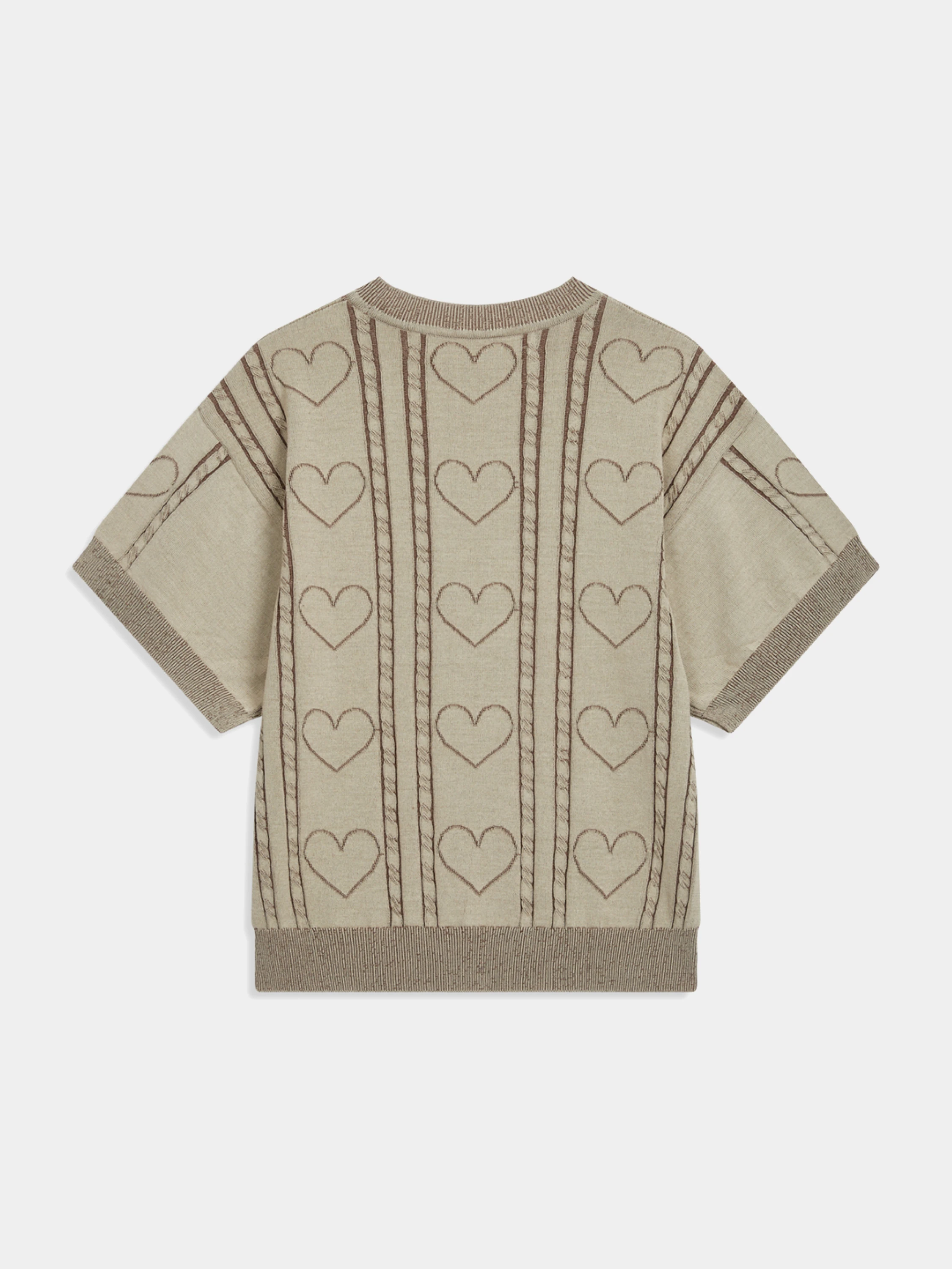 Женский джемпер OPEN YY Heart&Cable Crewneck Brown