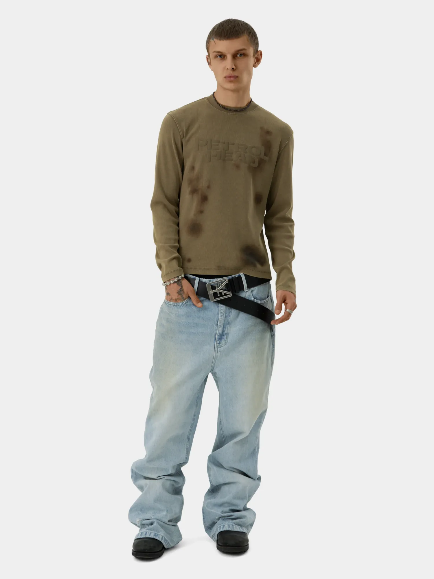 Лонгслив MADFRENZY PETROL HEAD Brown