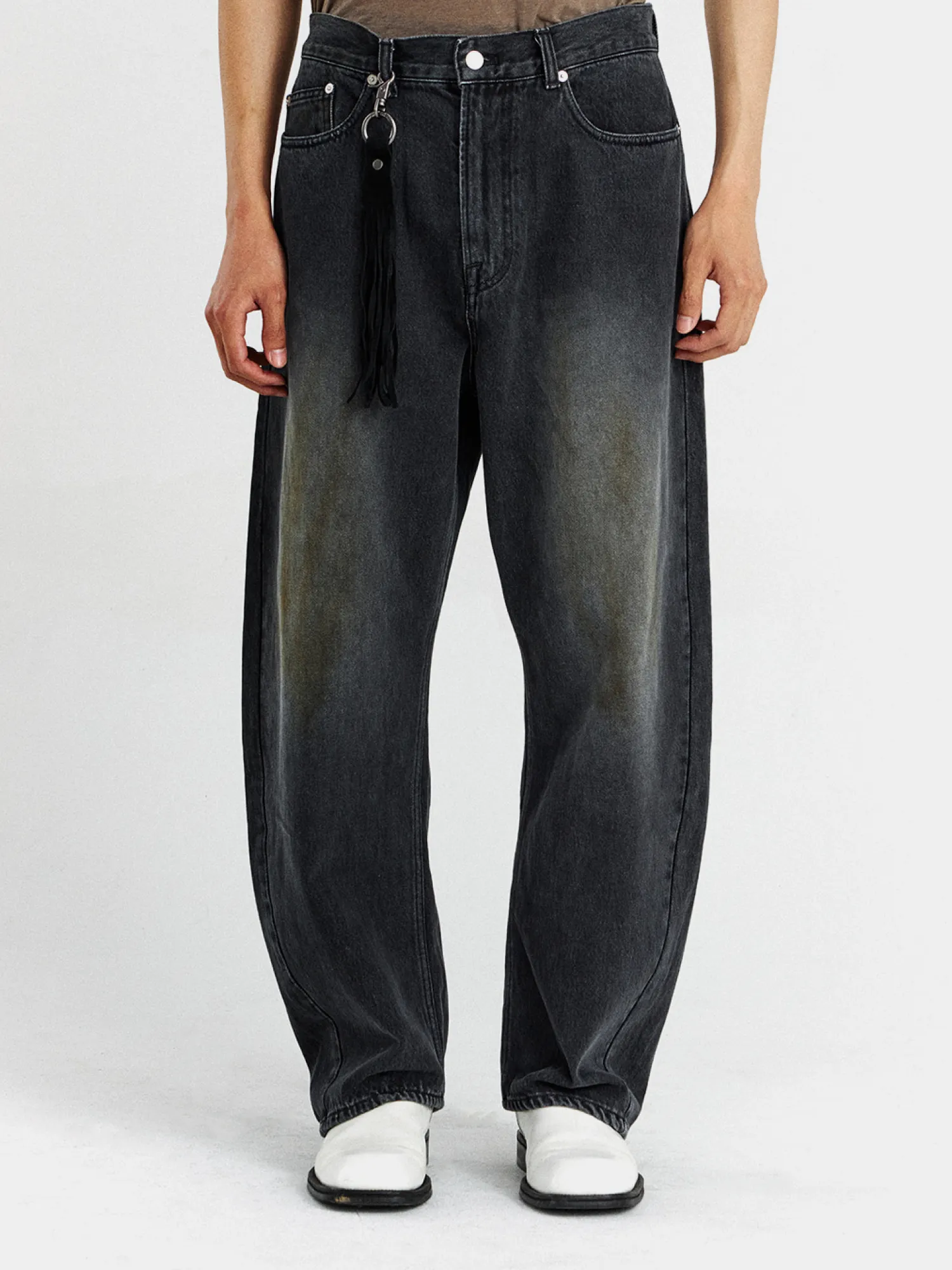 Джинсы UNAFFECTED Curved Wide Denim Black