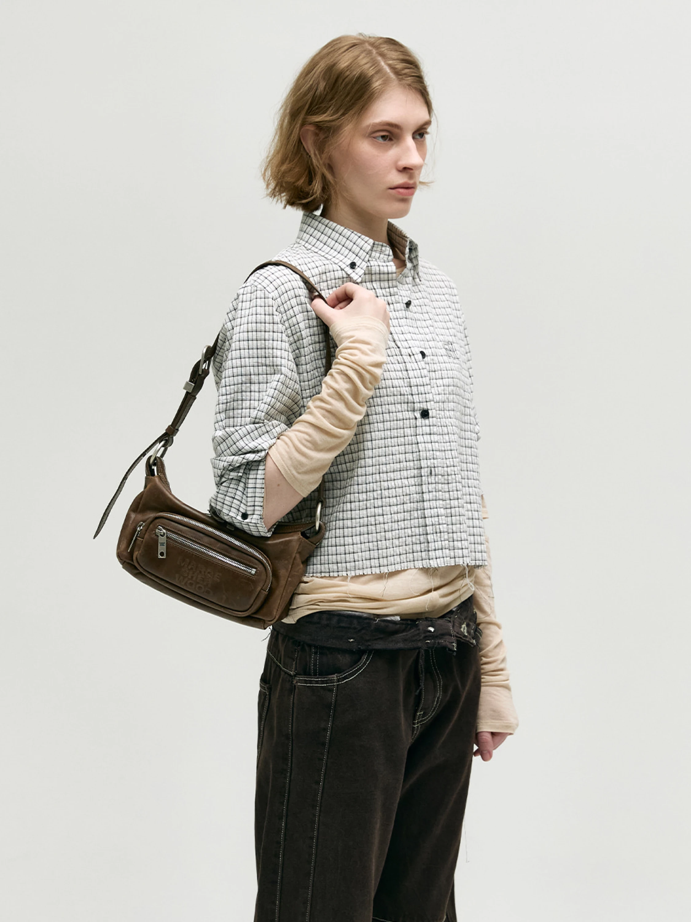 Женская сумка MARGESHERWOOD Outpocket Hobo Mini Washed Brown