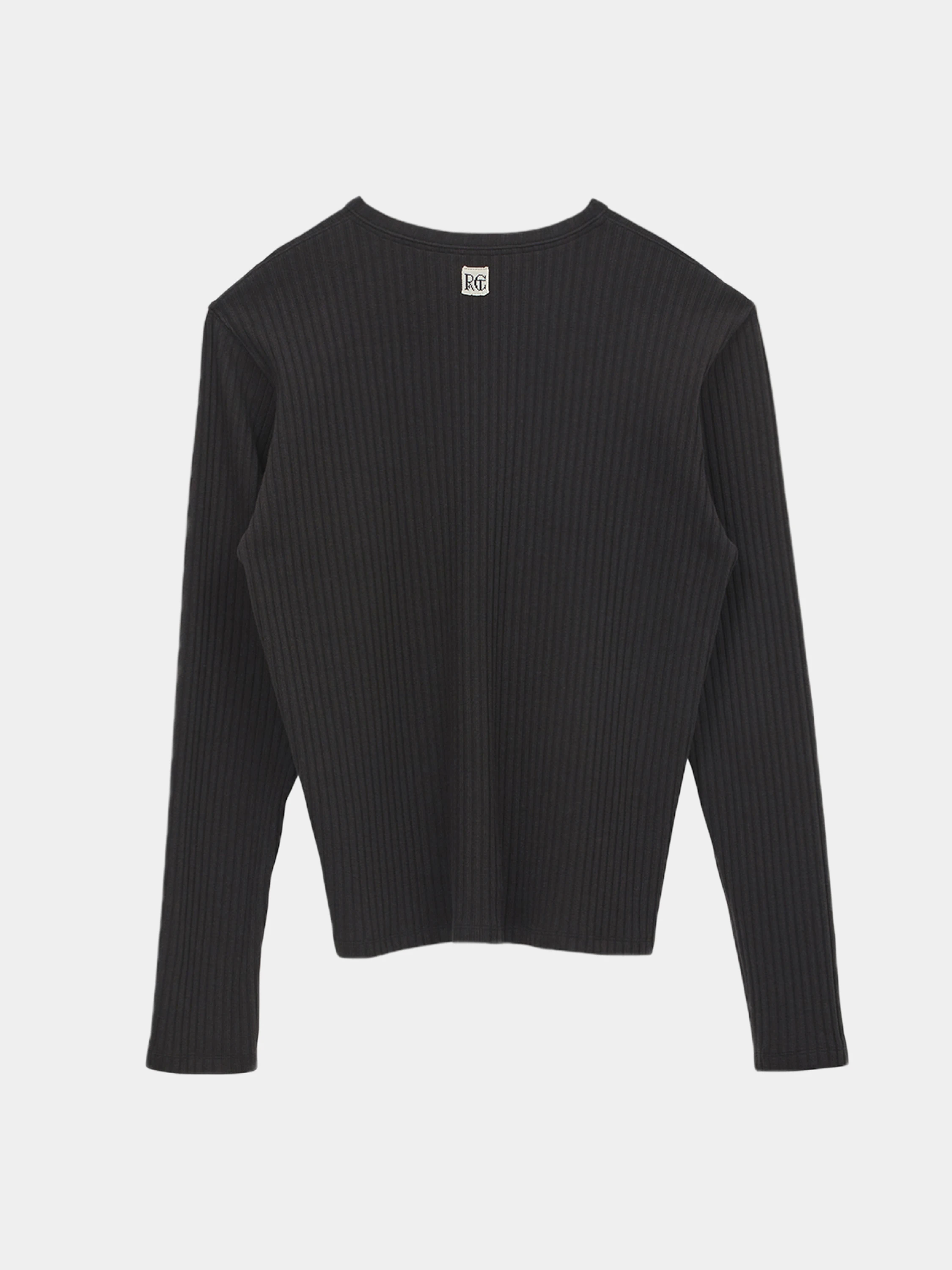 Лонгслив Recto RC Logo Jacquard Patch Henley Neck Black