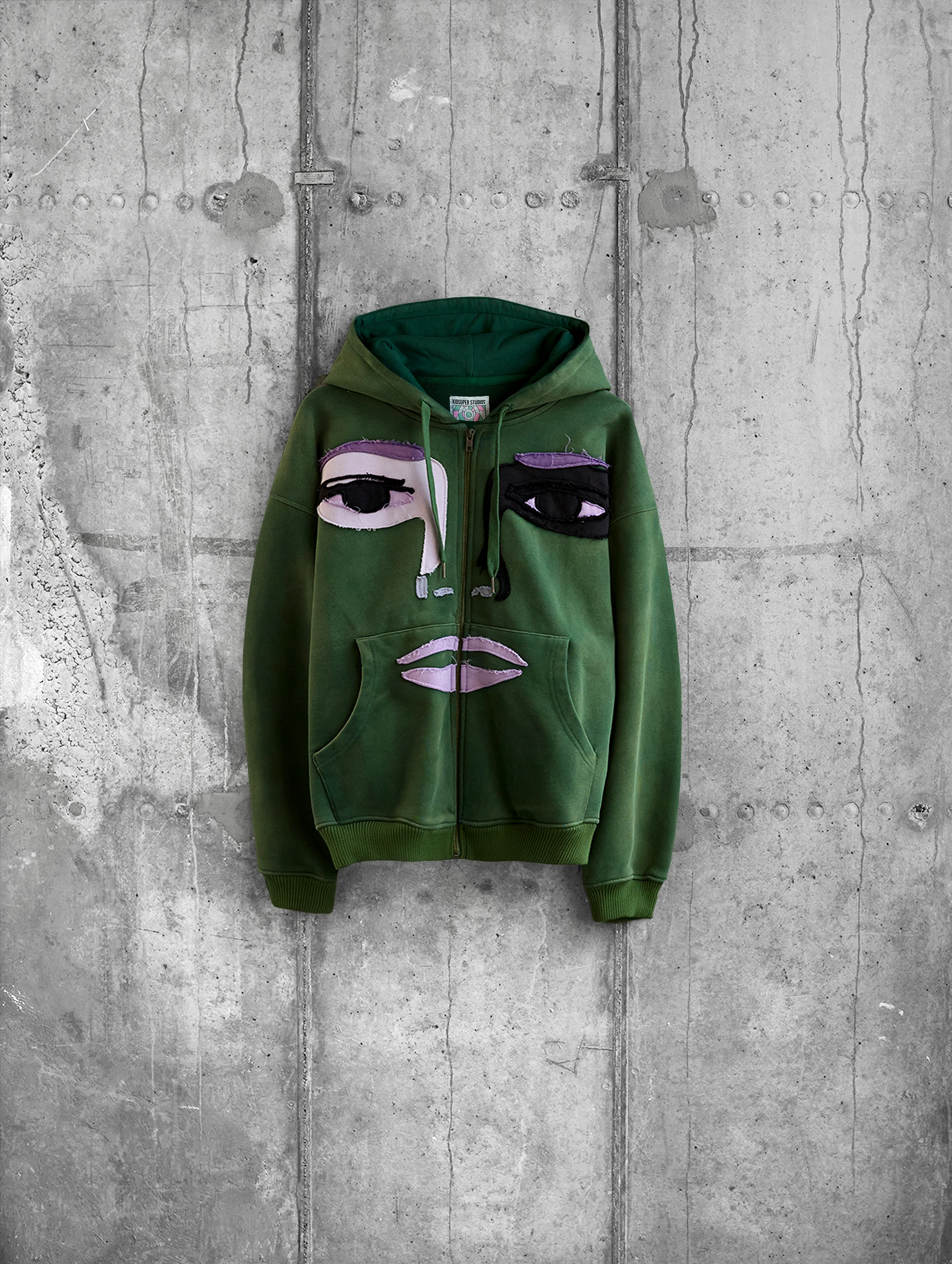 Зип-худи KidSuper Patchwork Face Green