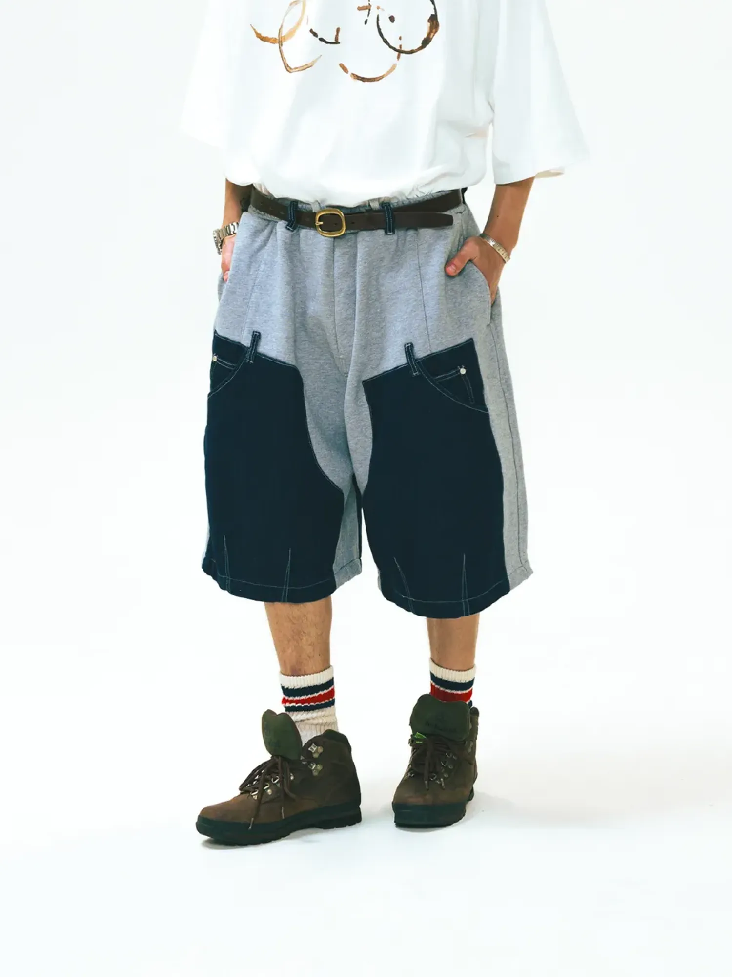 Шорты ANGLAN Denim Double Sweat Half Pants Blue