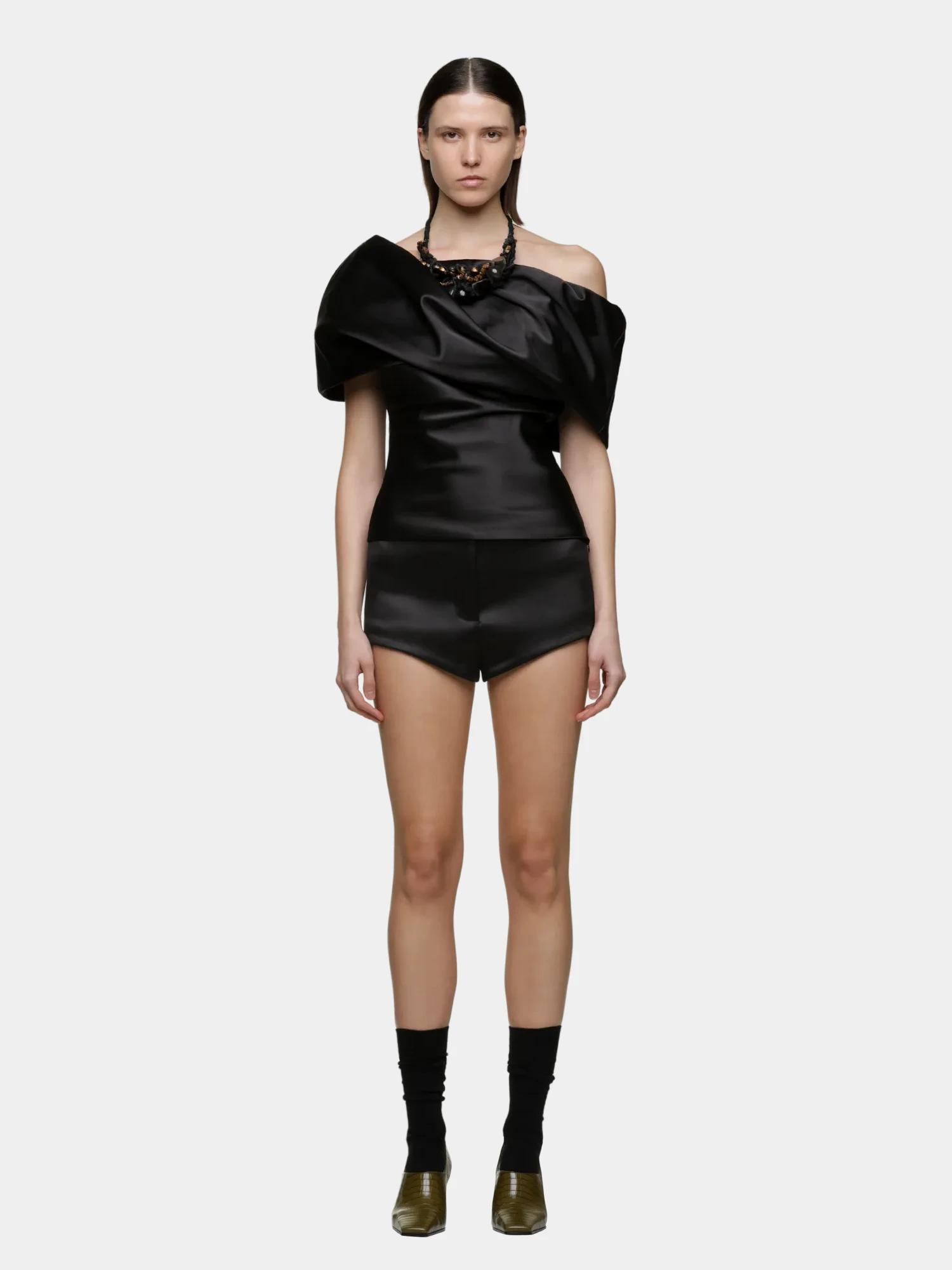 Женский топ entire studios Barge Black Sateen