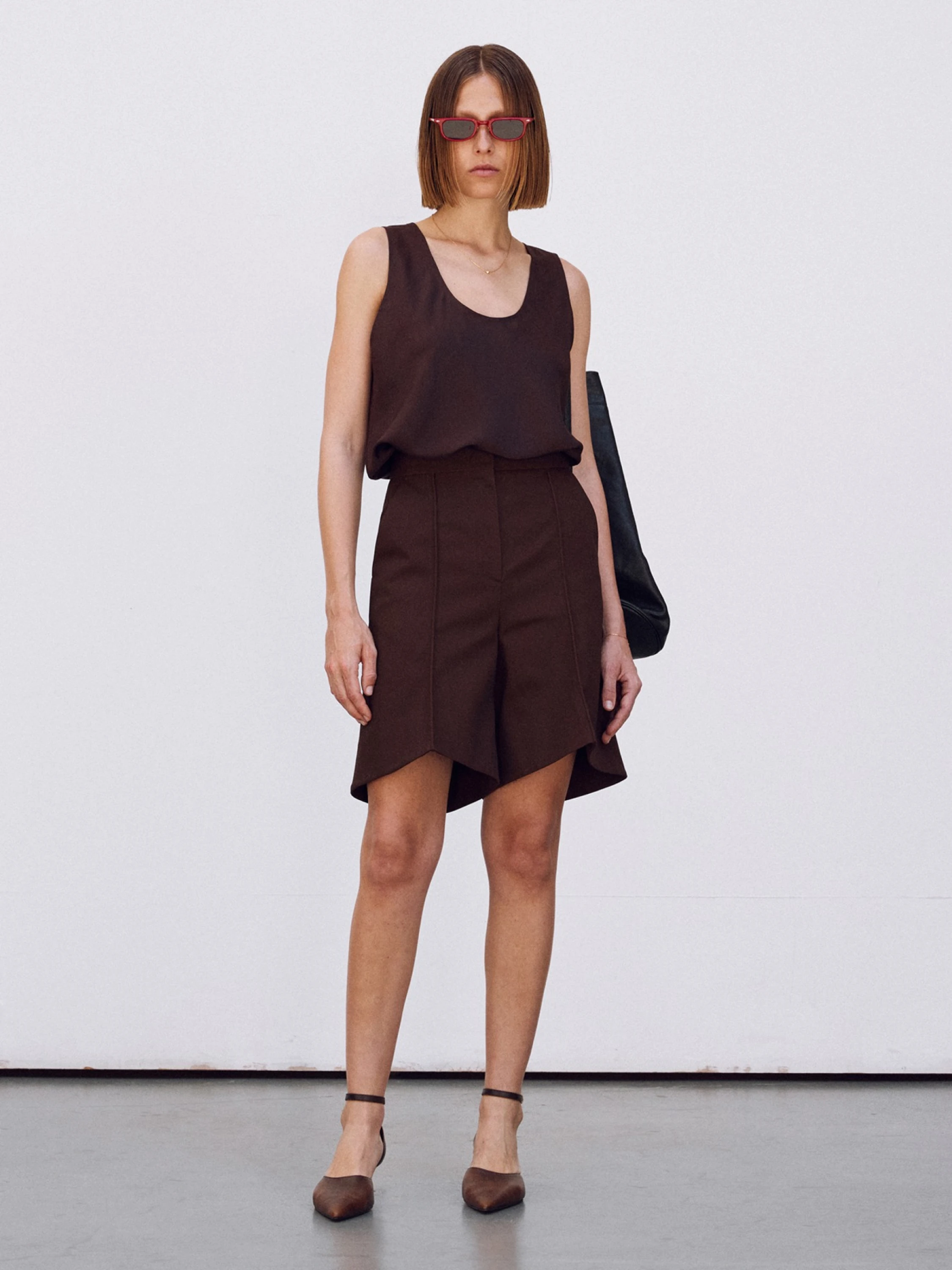 Женский топ Recto Washed Habutai Silk Tank Top Brown