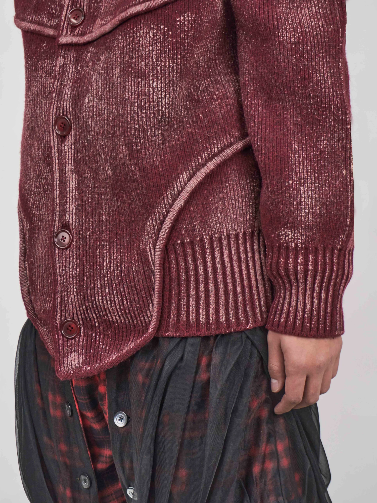 Кардиган JUNTAE KIM Painted Corset Knit Cardigan
