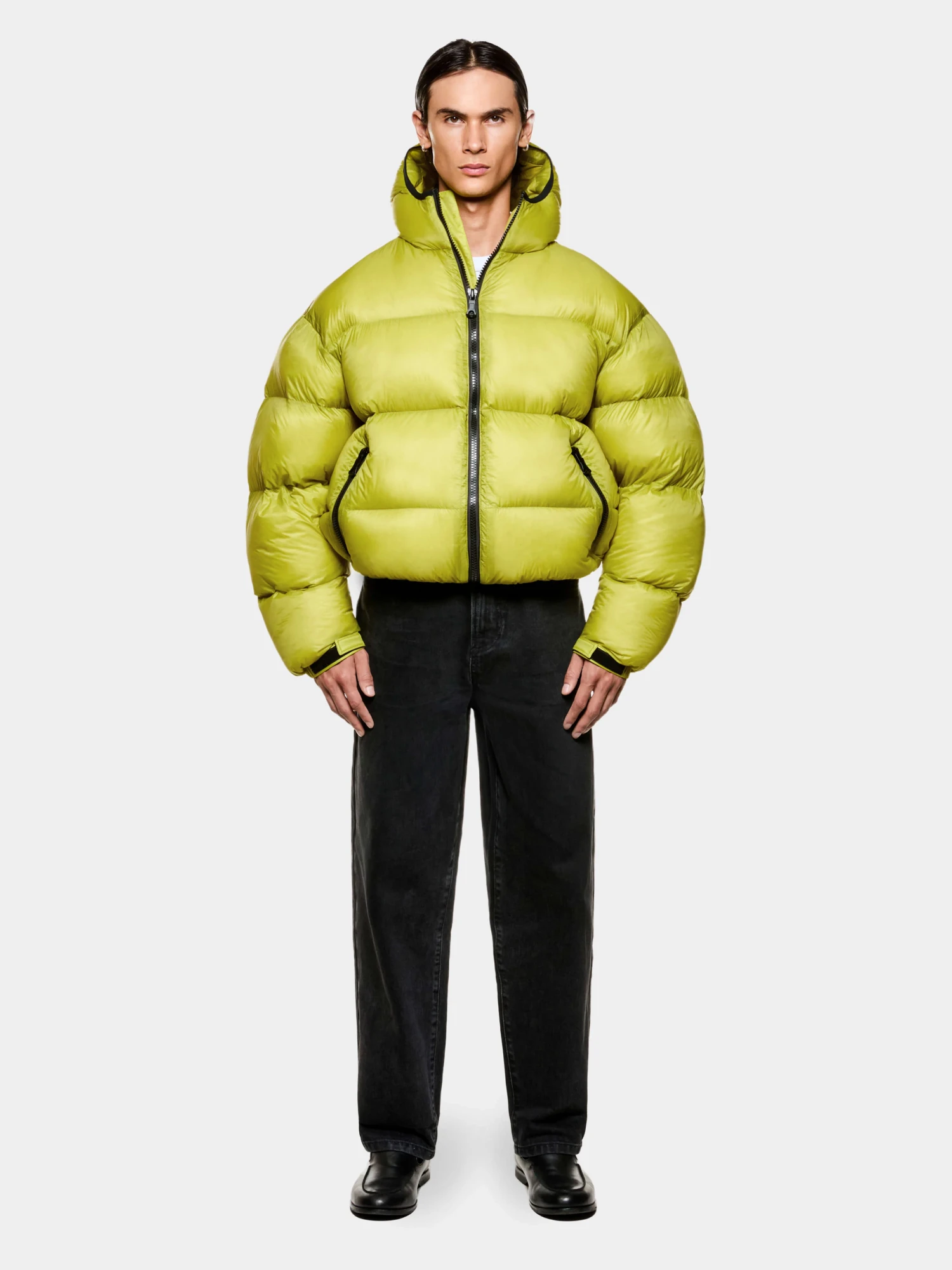 Пуховик MKI MIYUKI ZOKU Translucent Hooded Bubble Chartreuse