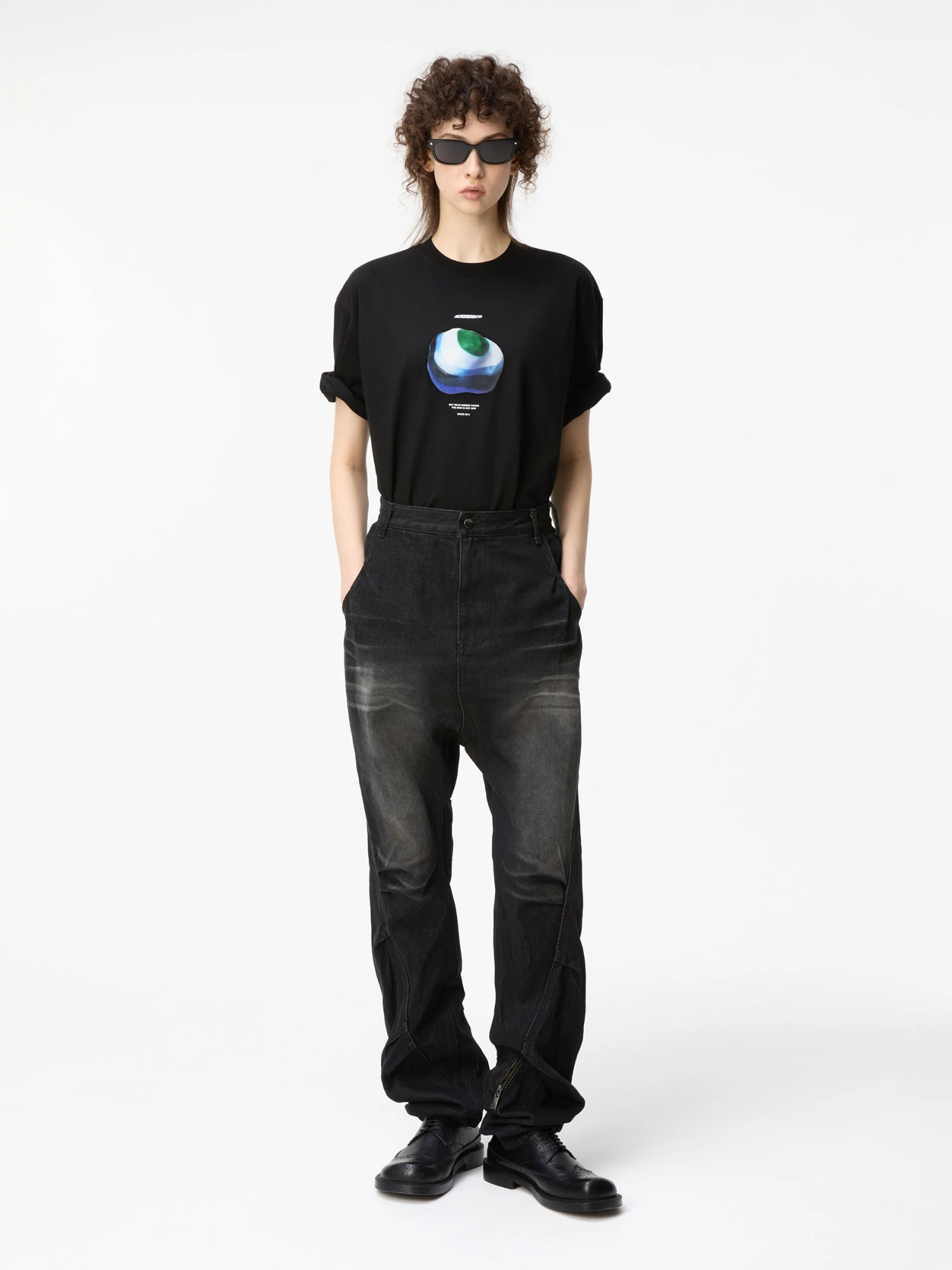 Футболка ADERERROR Dimension Ball Product. 126 Black/Blue