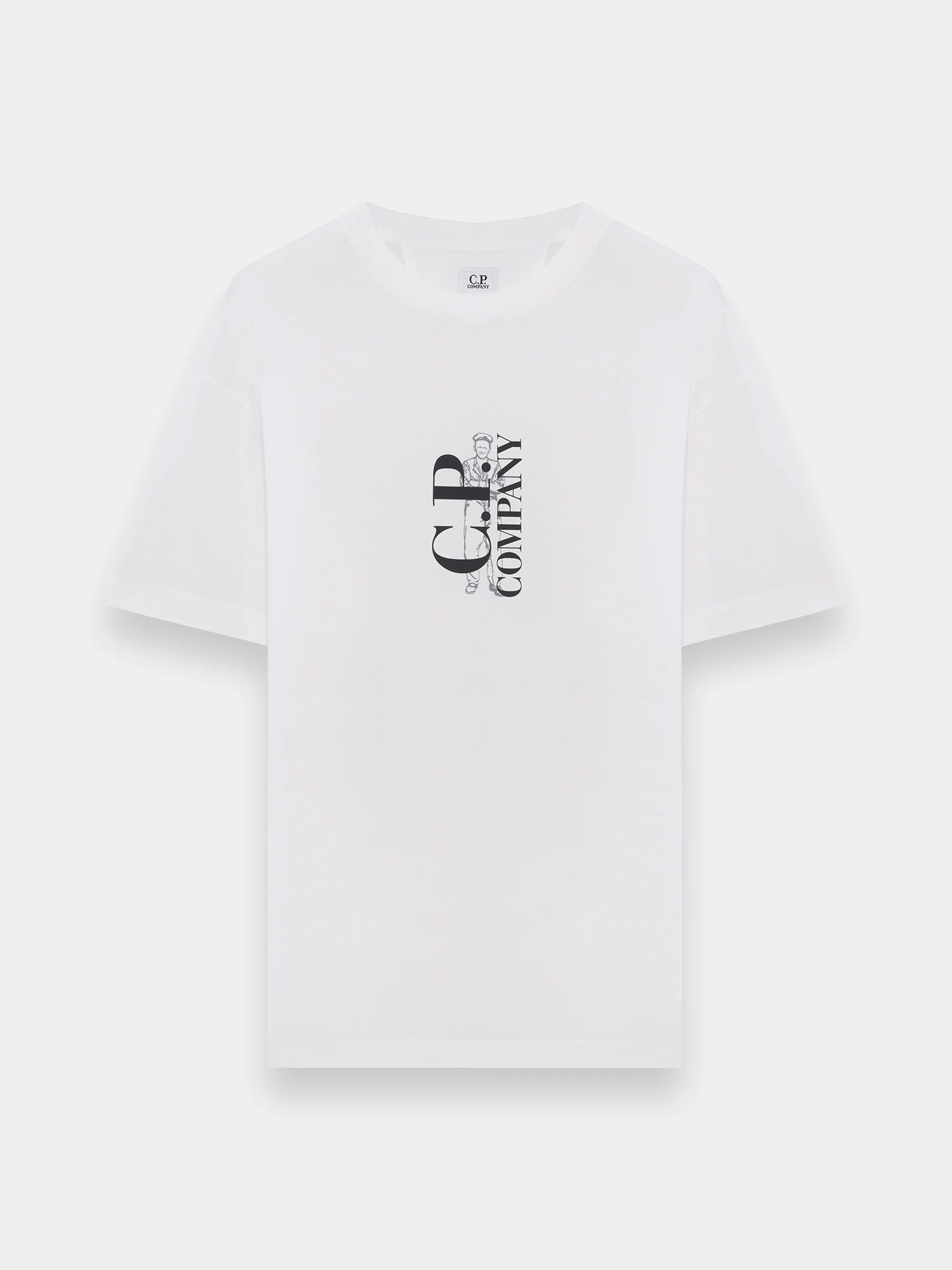 Футболка C.P. Company 30/1 Jersey Logo Gauze White