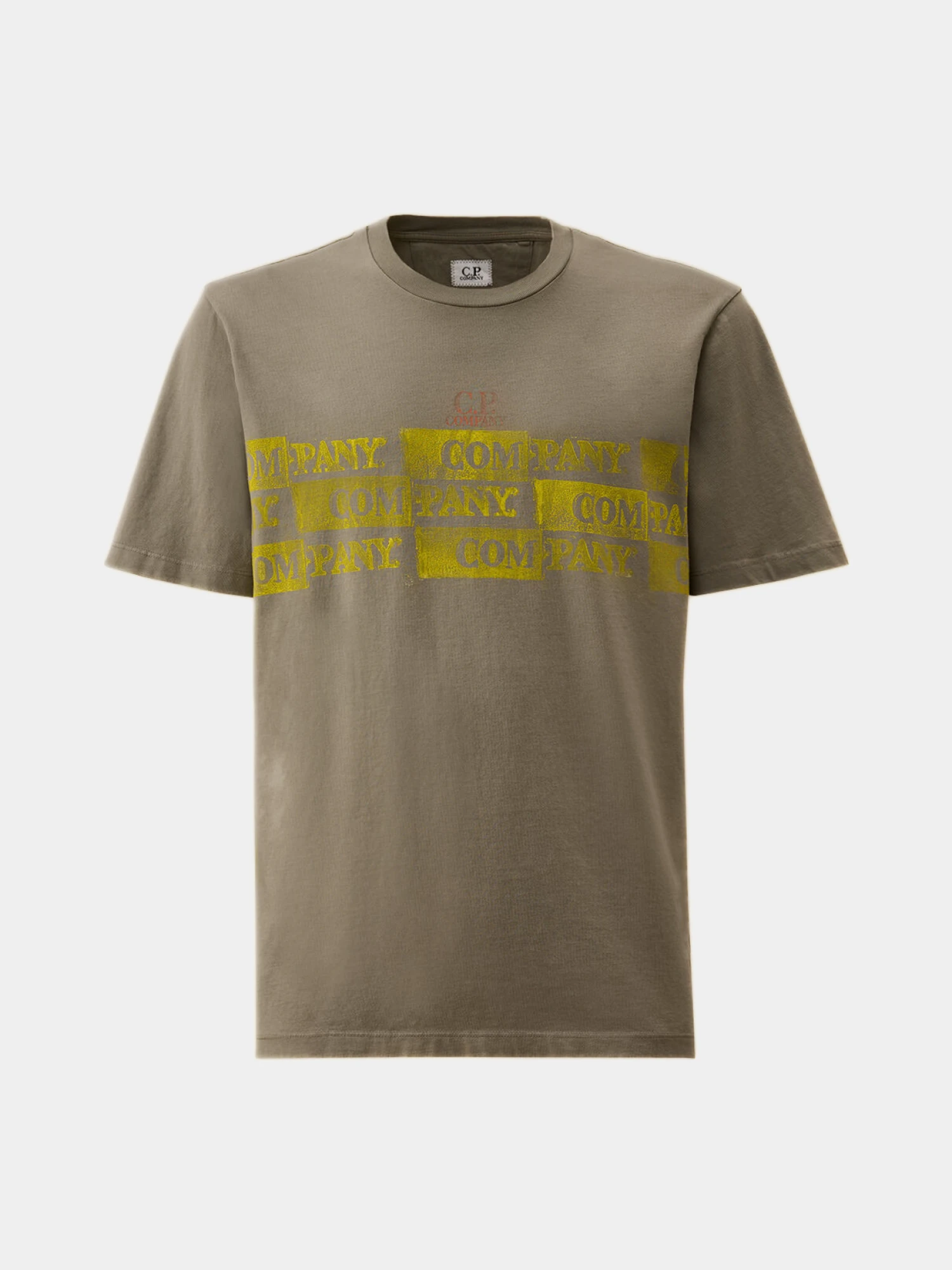 Футболка C.P. Company 24/1 Jersey Horizontal Logo Smoked Pearl