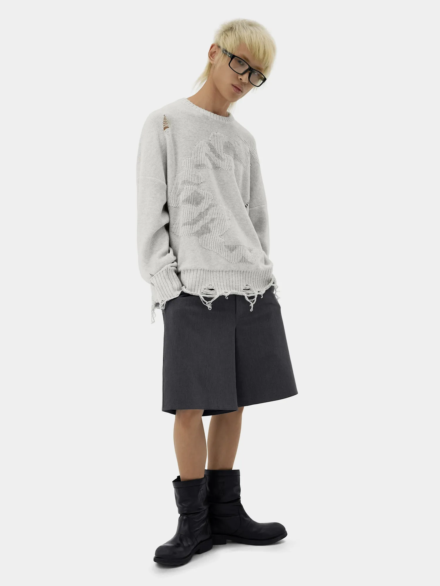 Свитер MADFRENZY CORTEX Grunge White