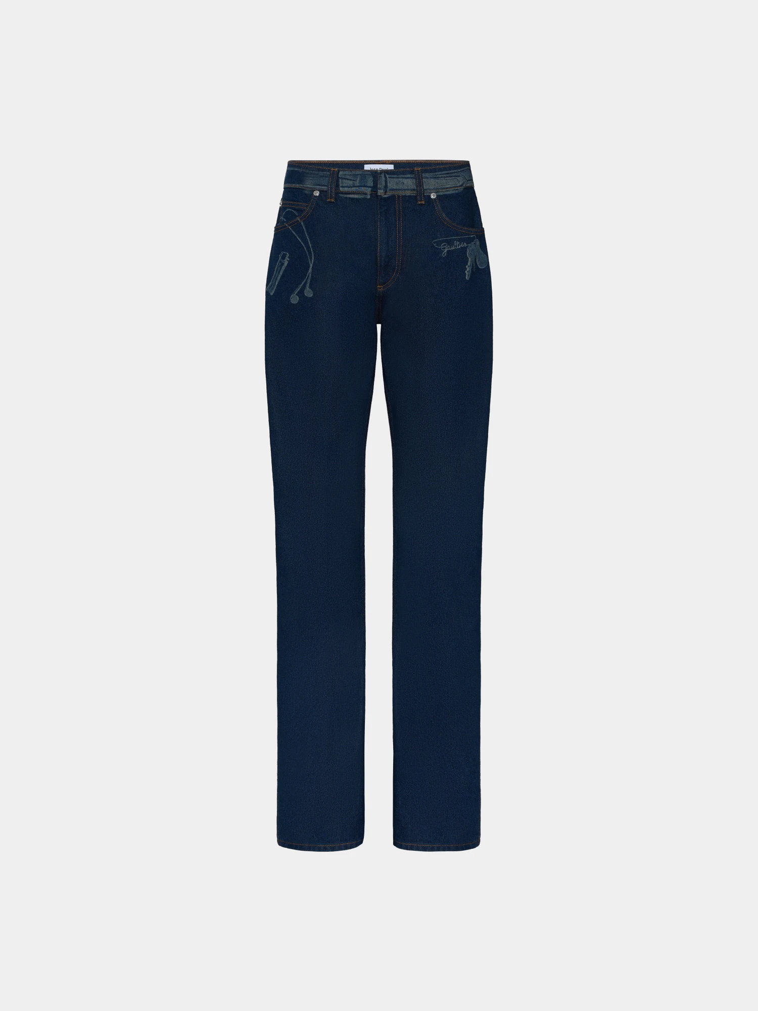 Женские джинсы Jean Paul Gaultier With Trompe L'oeil Vintage Blue
