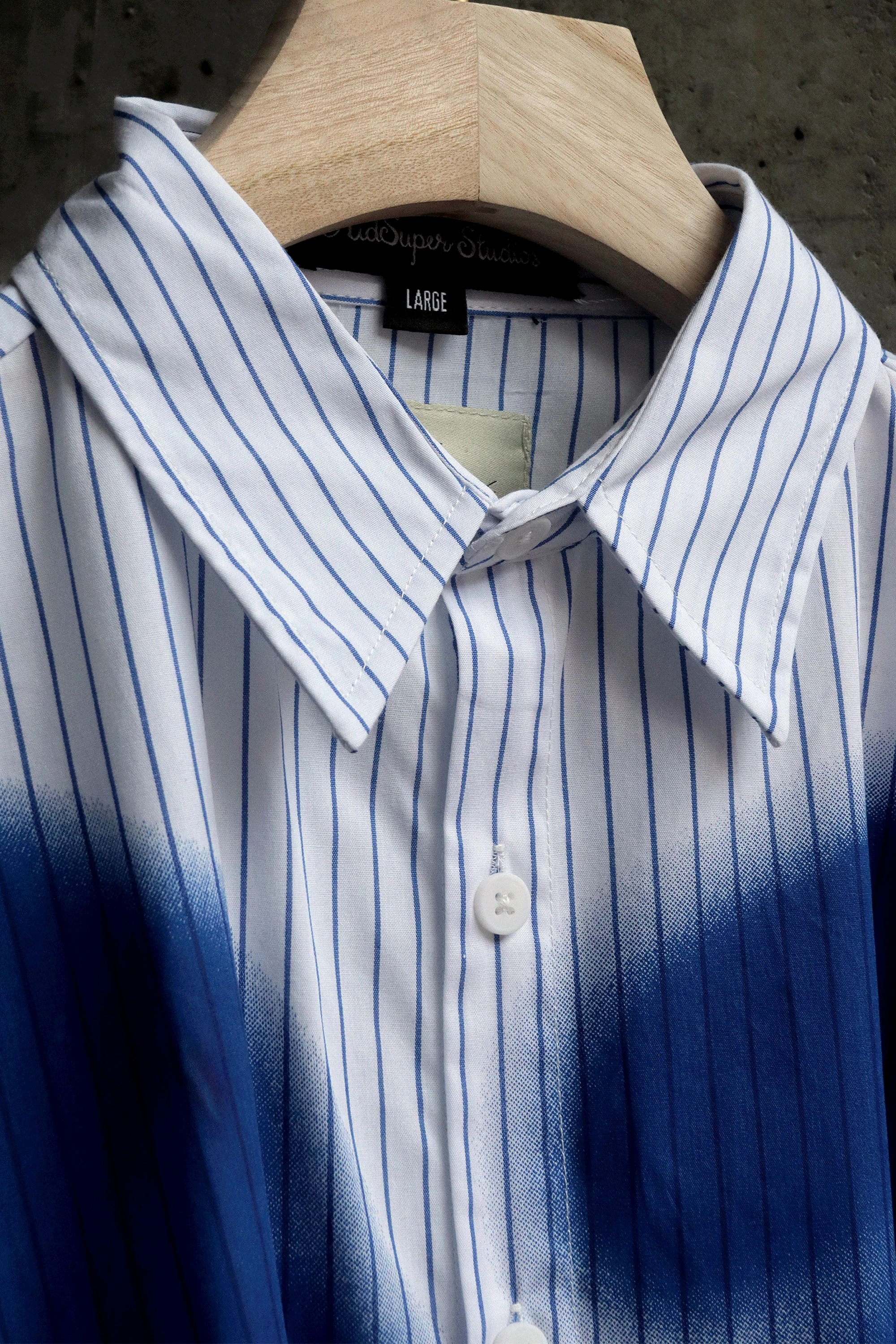 Рубашка KidSuper Stripe Blurry Face Shirt White