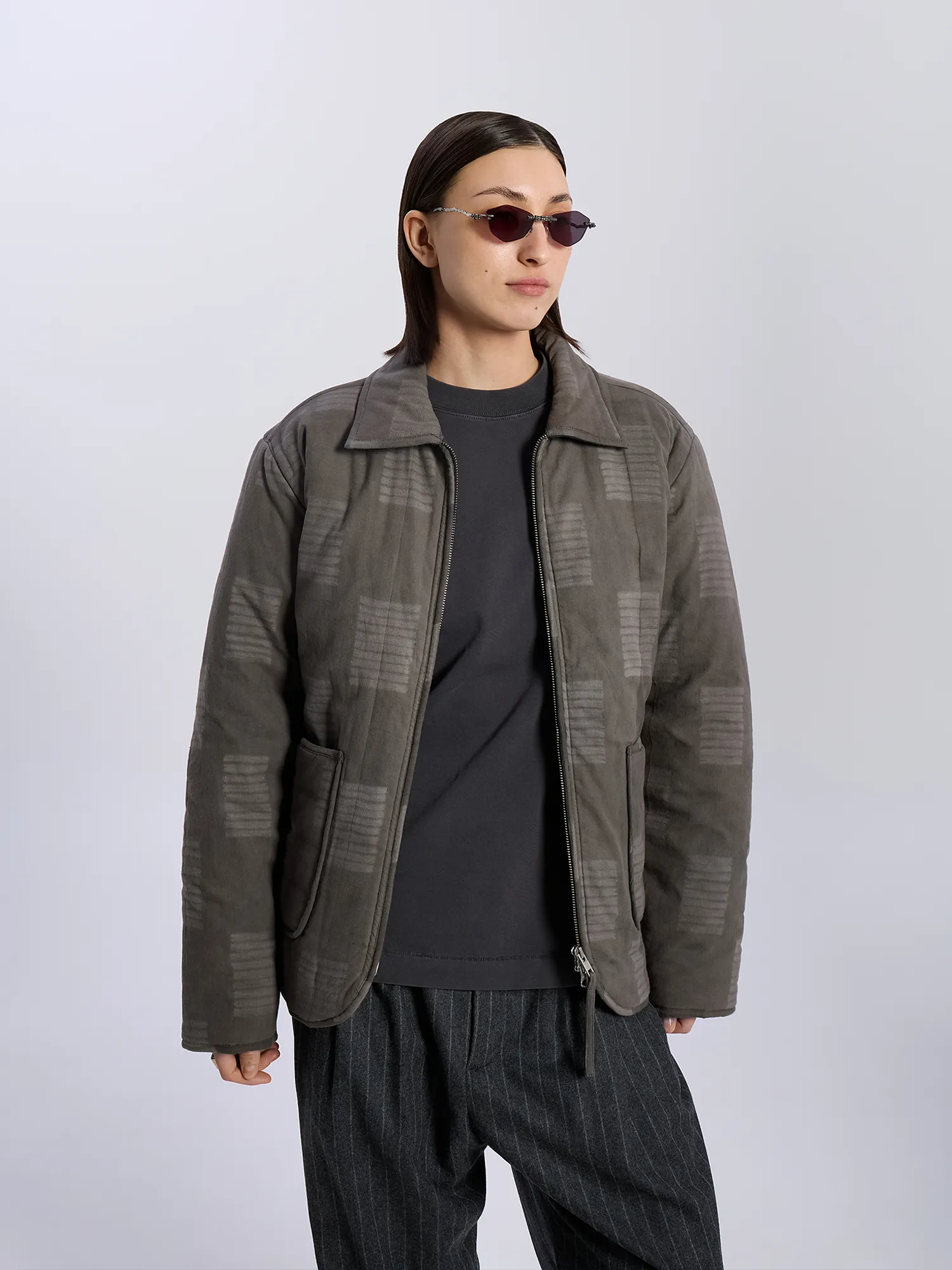 Стеганая куртка Kardo Amardeep Shibori 15 Charcoal