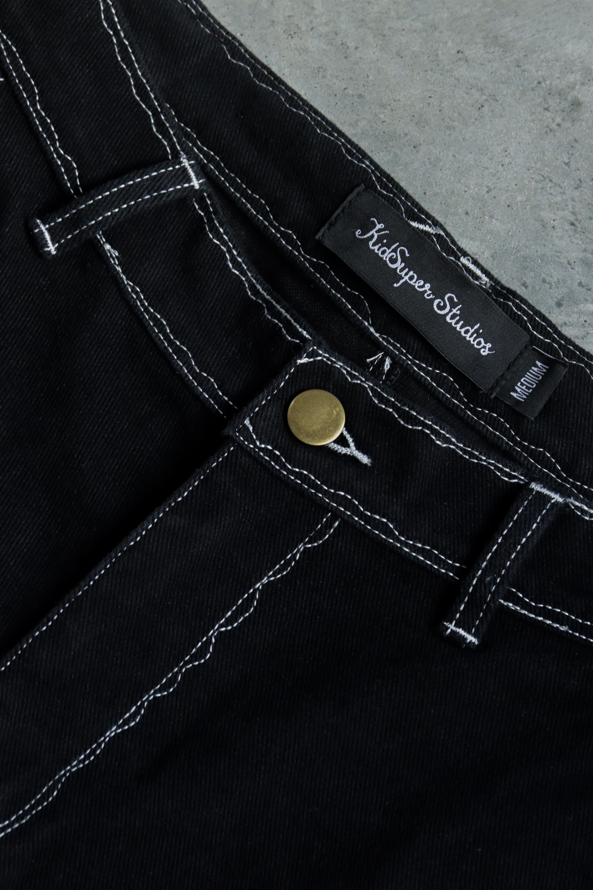 Брюки KidSuper Messy Stitched Work Pants Black