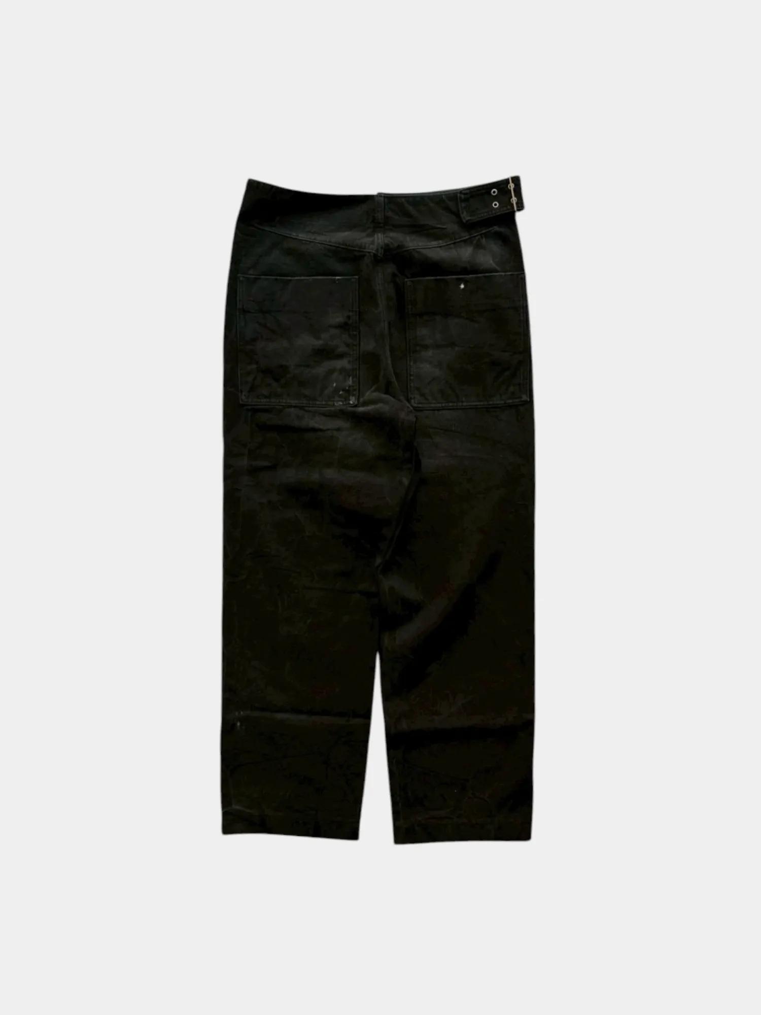 Джинсы OAMC Treated With White Spots With Belt Black