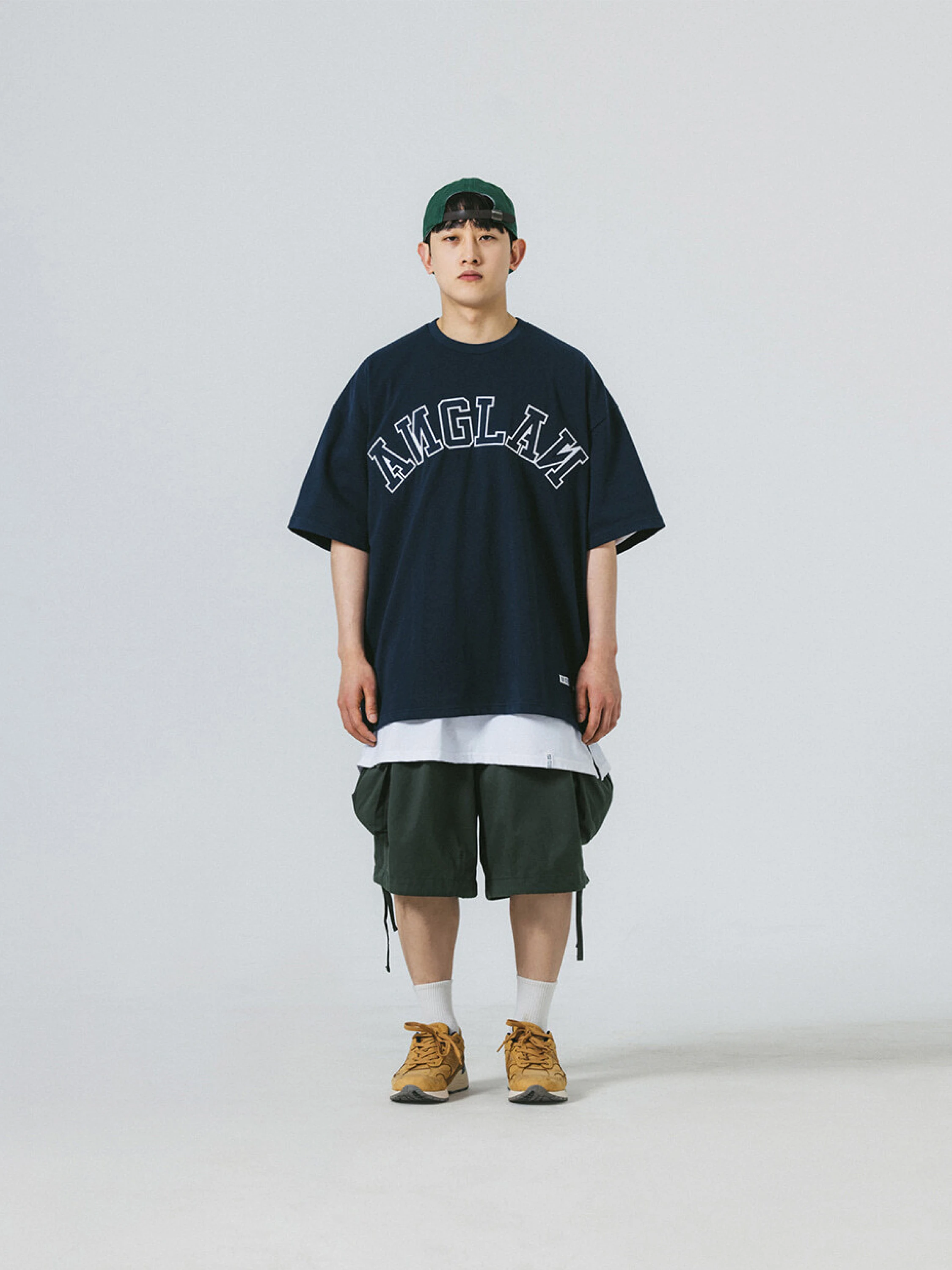 Футболка ANGLAN Applique Logo Half Tee Navy