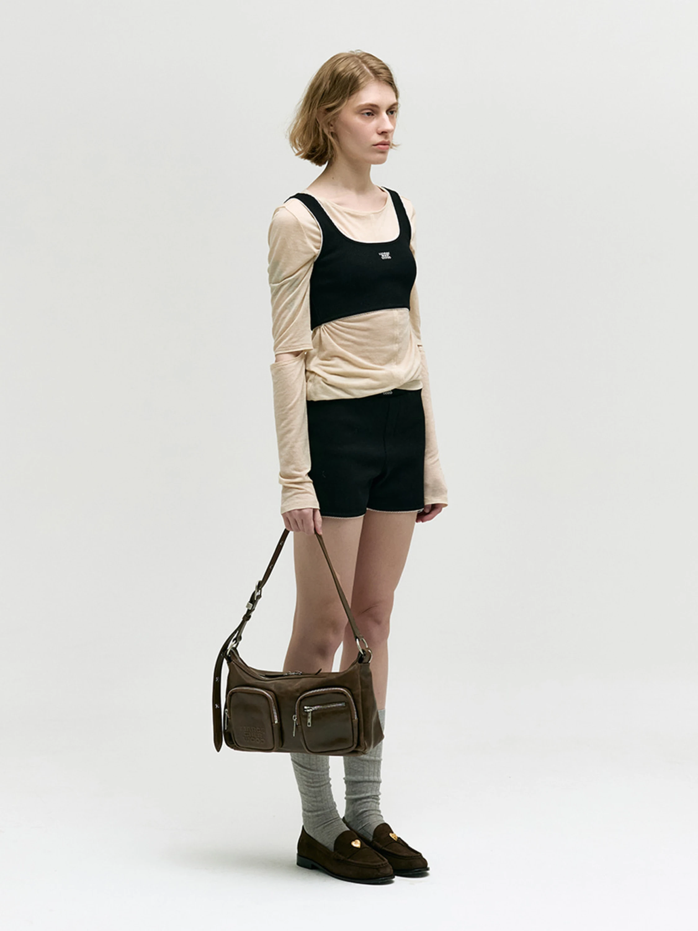 Женская сумка MARGESHERWOOD Outpocket Hobo Washed Brown