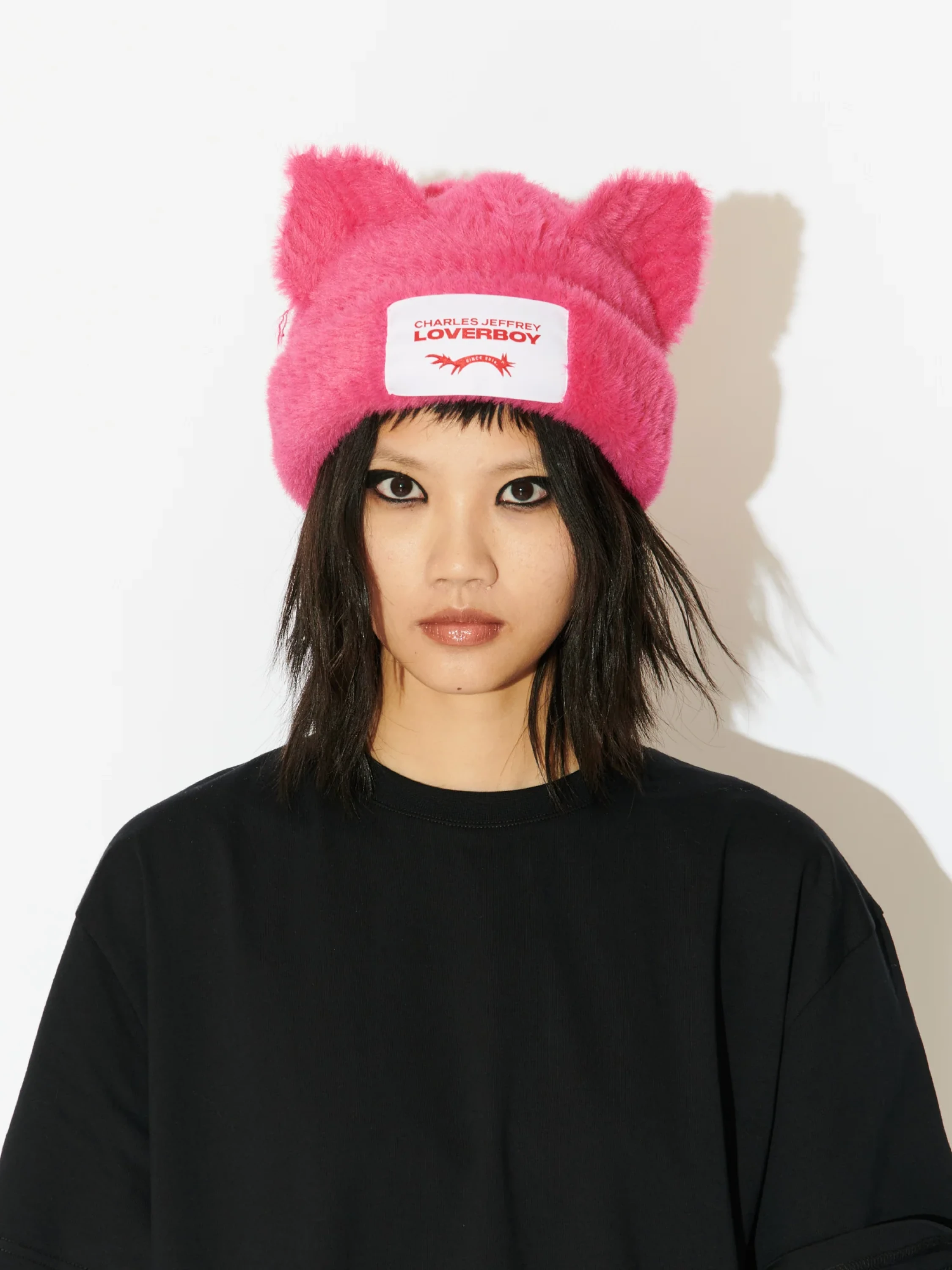 Шапка Charles Jeffrey Loverboy Fluffy Chunky Ears Pink