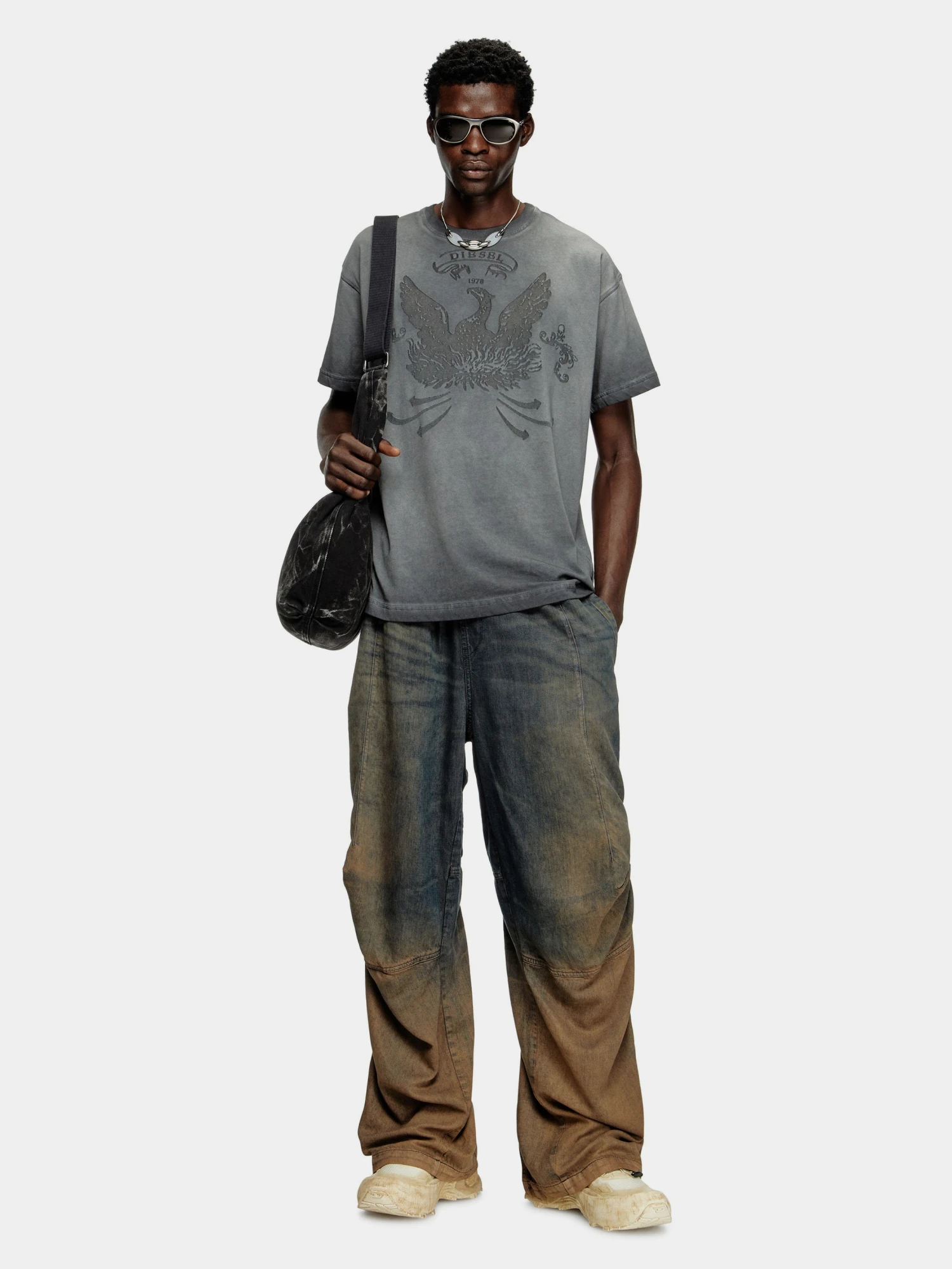Сумка Diesel Shoulder Denim Rave Hobo X Black