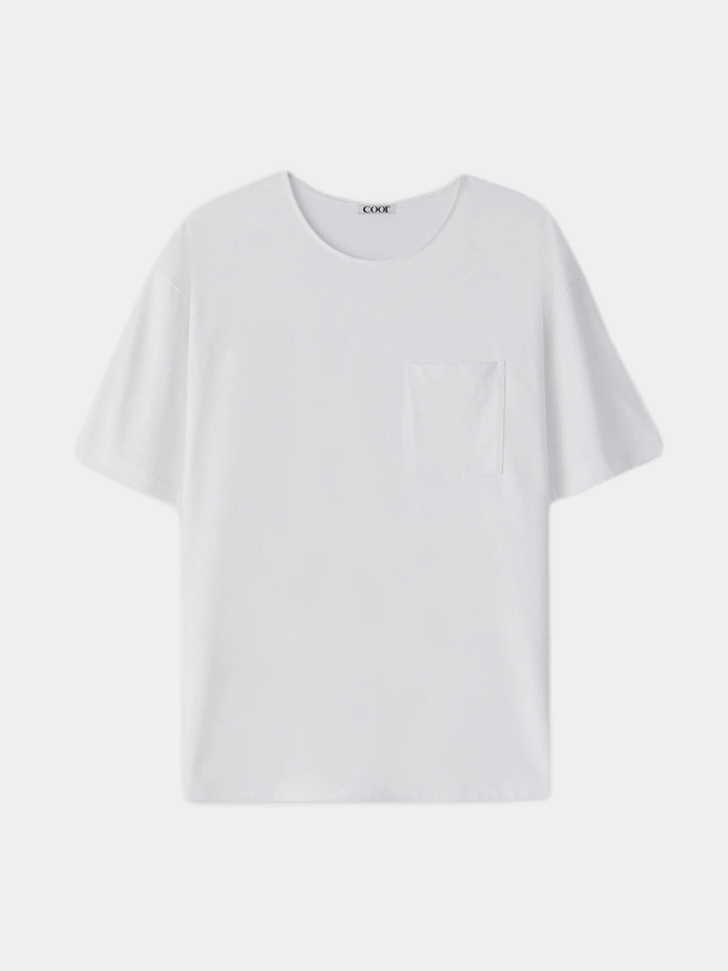 Футболка COOR Supima Cotton Semi Overfit U-Neck White