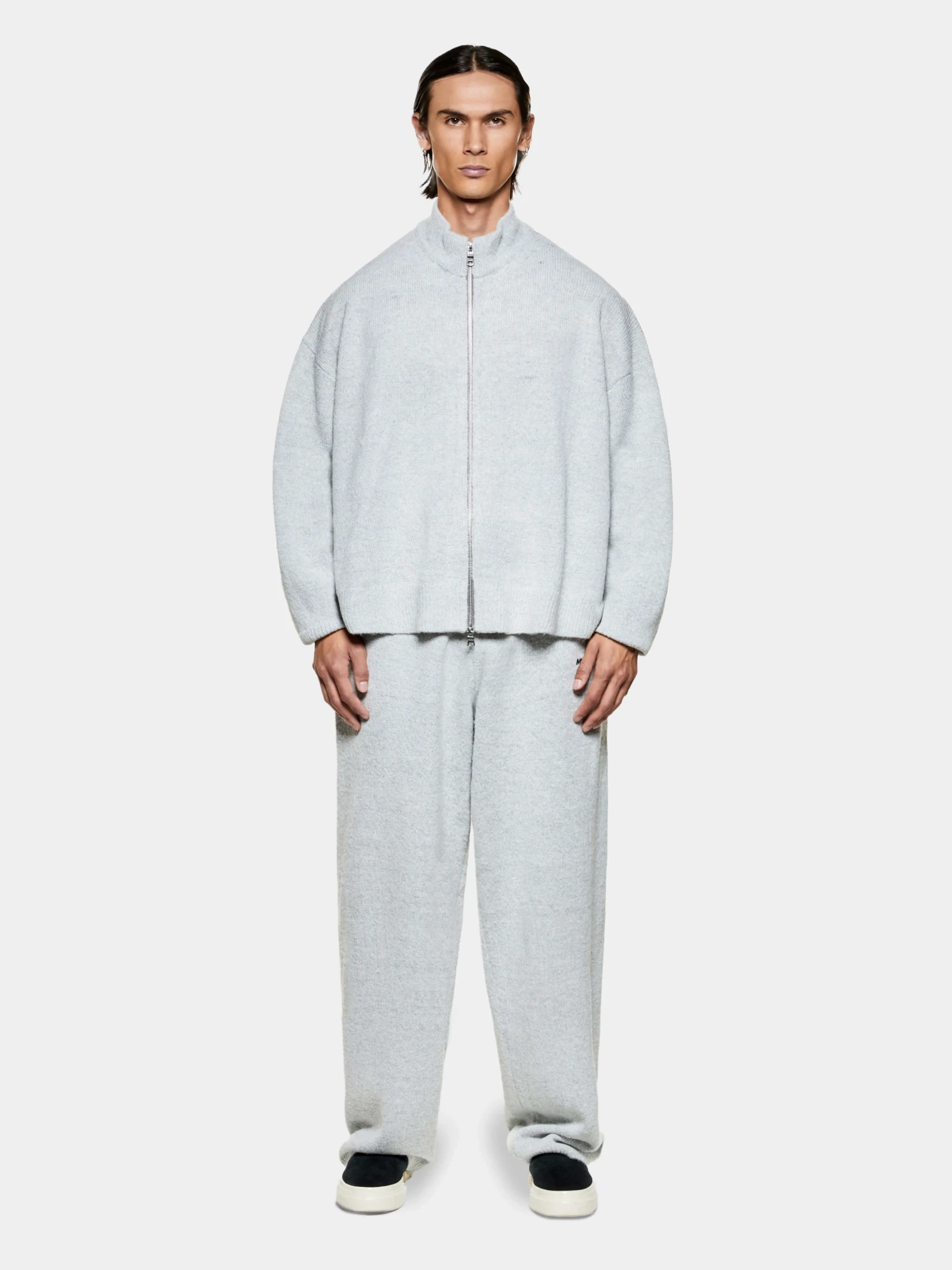 Кардиган MKI MIYUKI ZOKU Mohair Blend Knit Track Light Grey