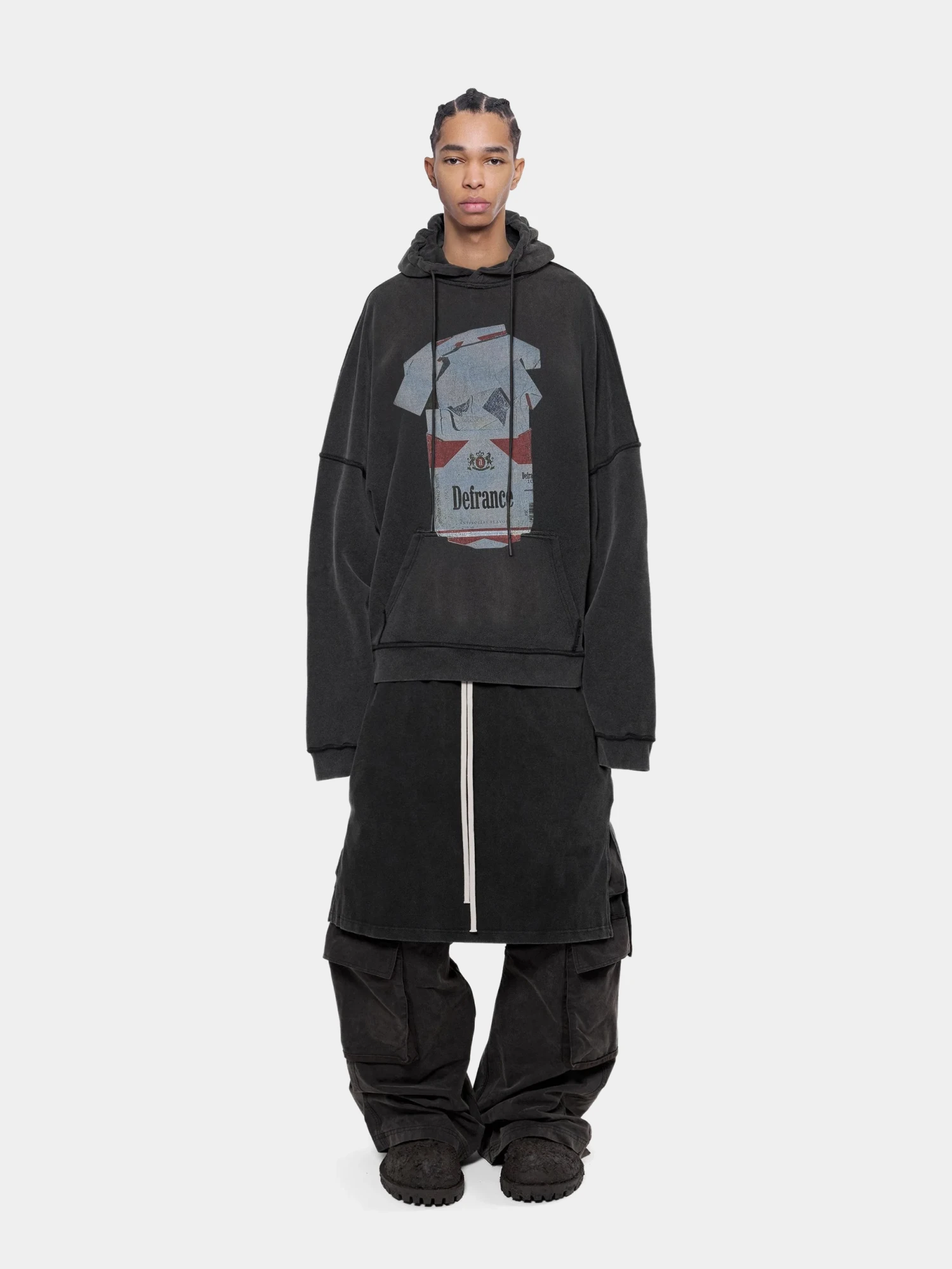 Худи ARNODEFRANCE 'Antisocial Flavor Red' Washed Black