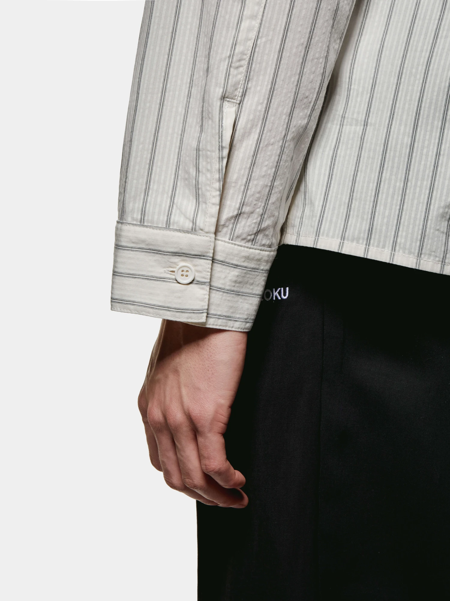 Рубашка MKI MIYUKI ZOKU Box Dress Off White Stripe