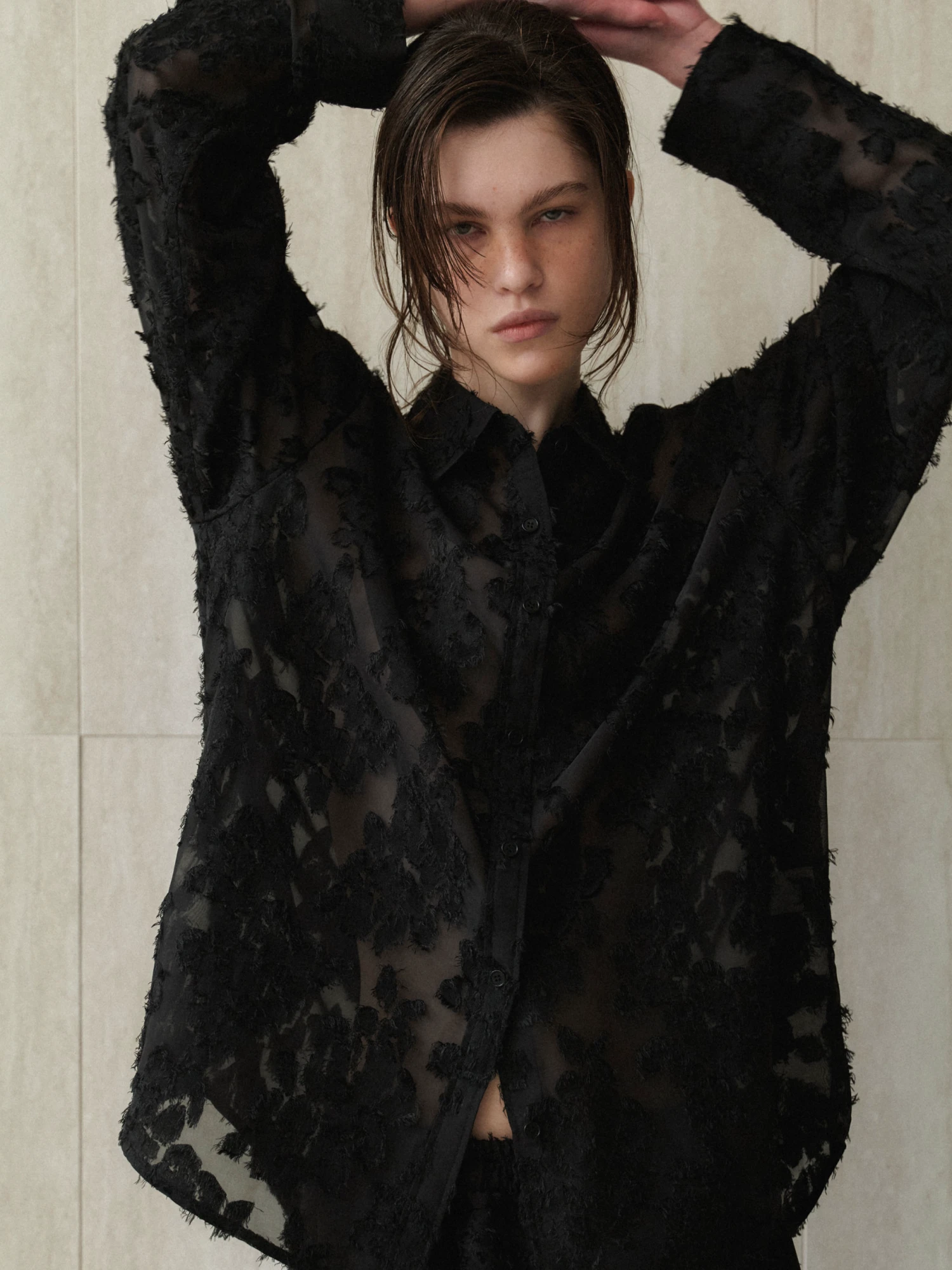Женская блузка EPINGLER Sheer Jacquard Black