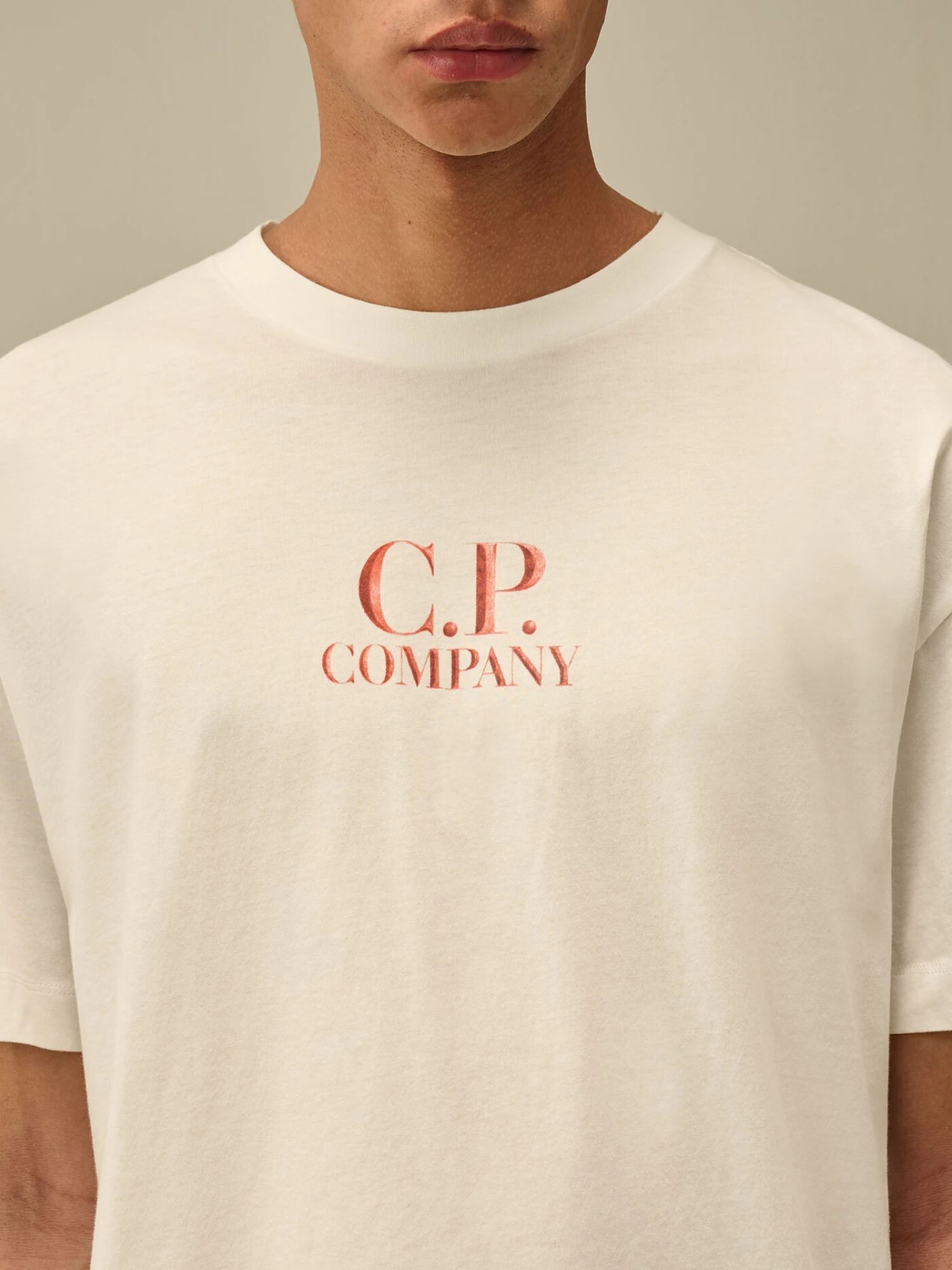 Футболка C.P. Company 30/1 Jersey Logo Gauze White