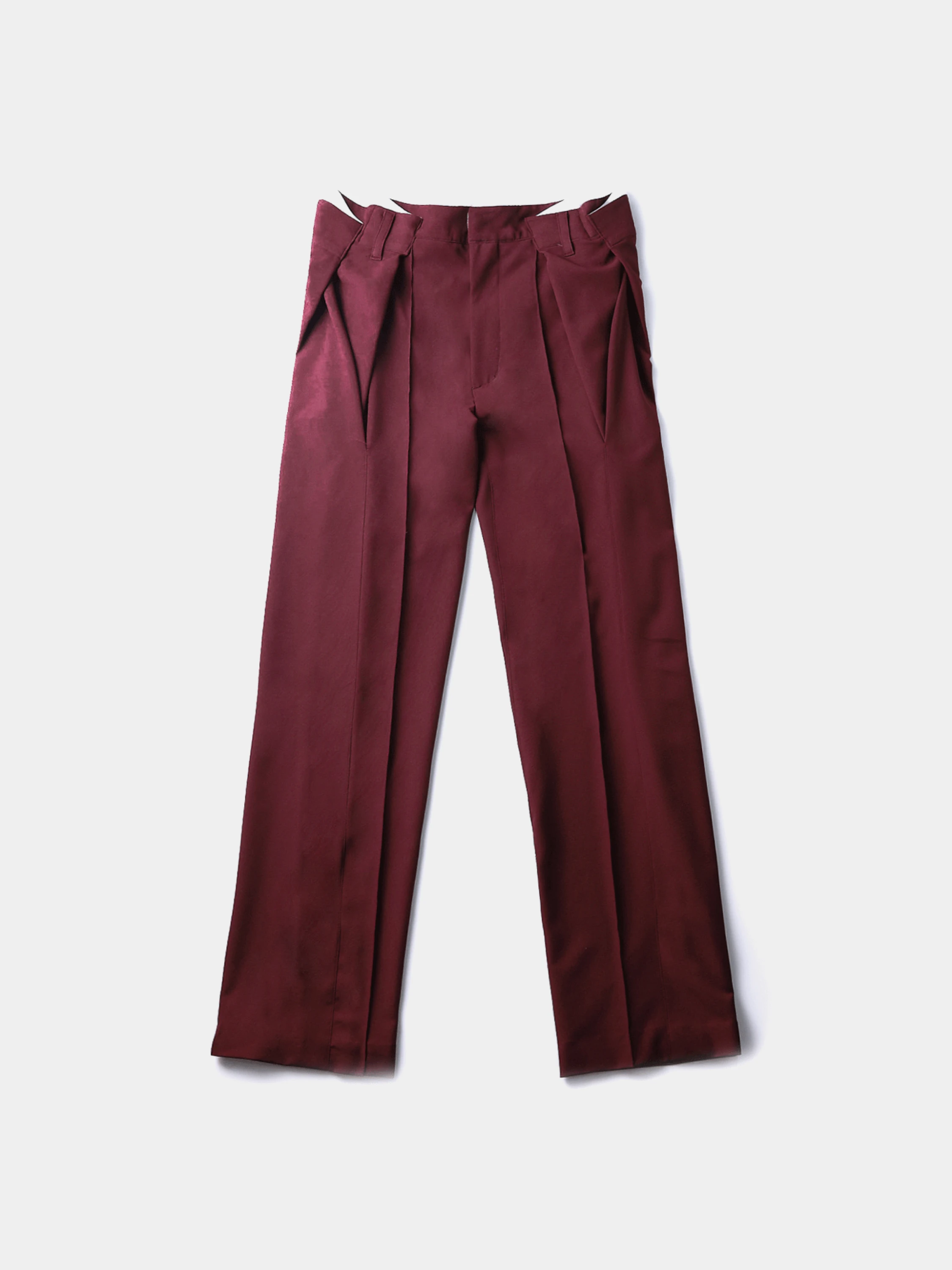 Брюки JUNTAE KIM Gathered Belt Trousers Burgundy