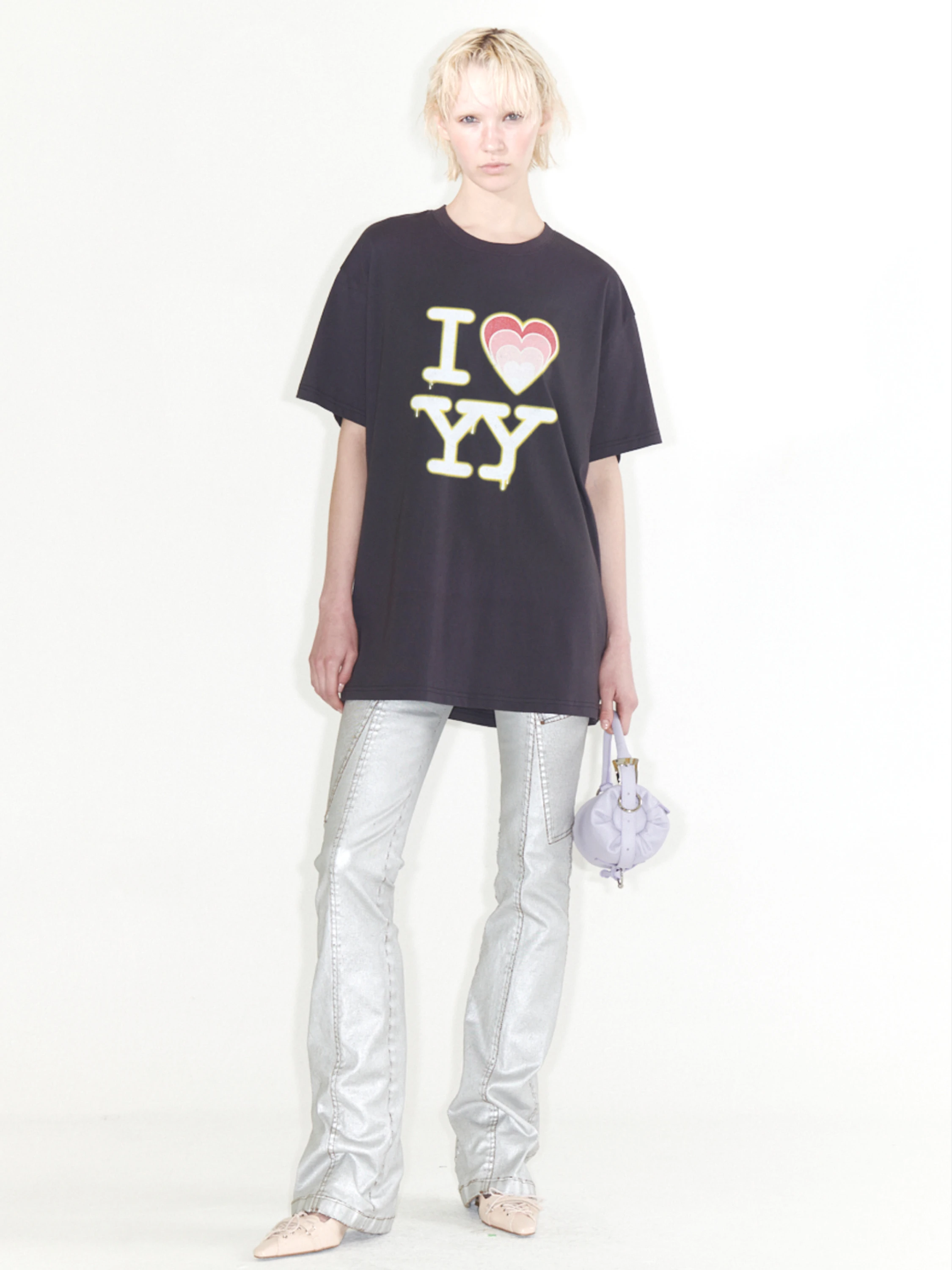 Футболка OPEN YY I Love YY Box Tee Charcoal