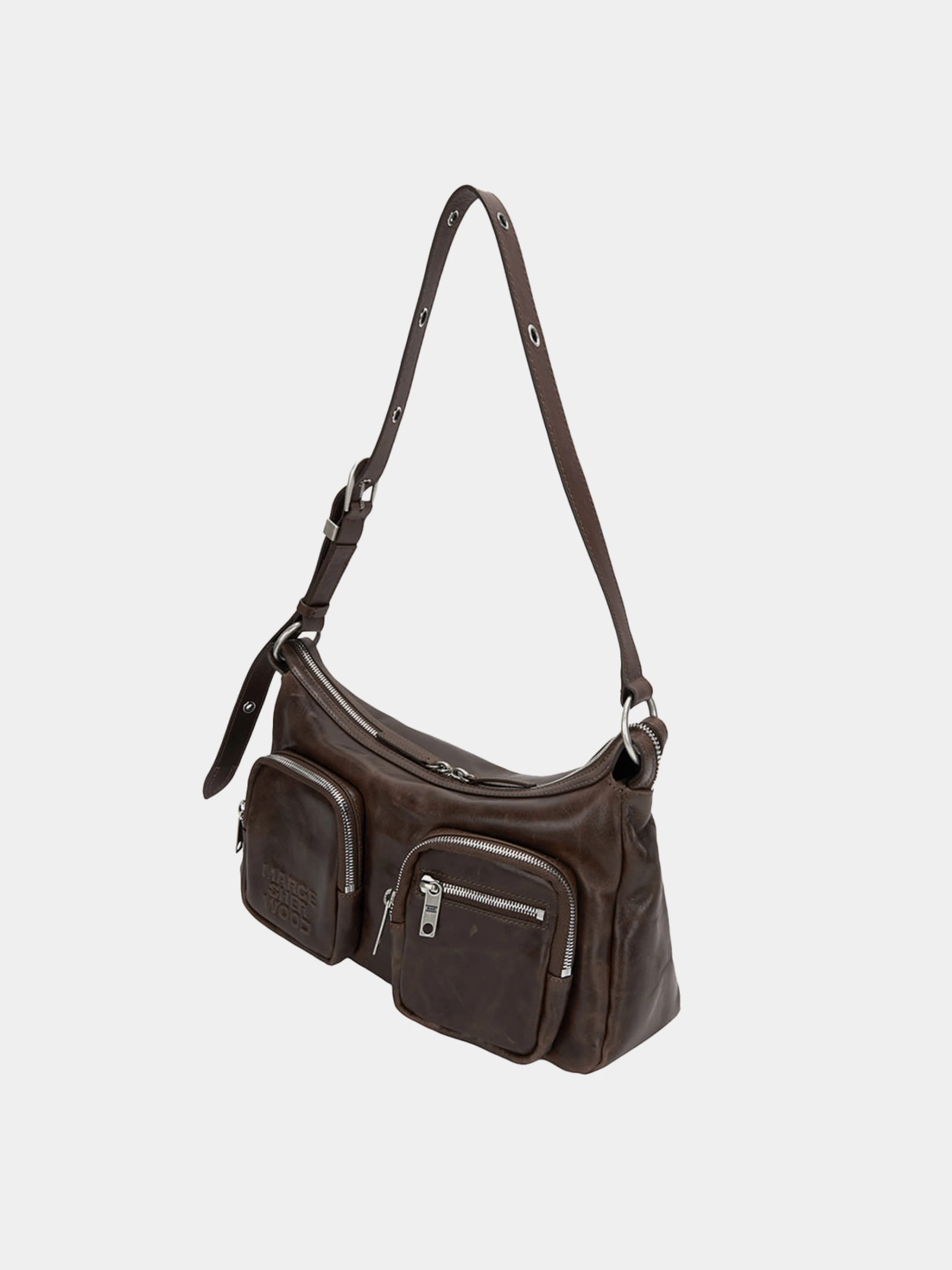 Женская сумка MARGESHERWOOD Outpocket Hobo Washed Brown