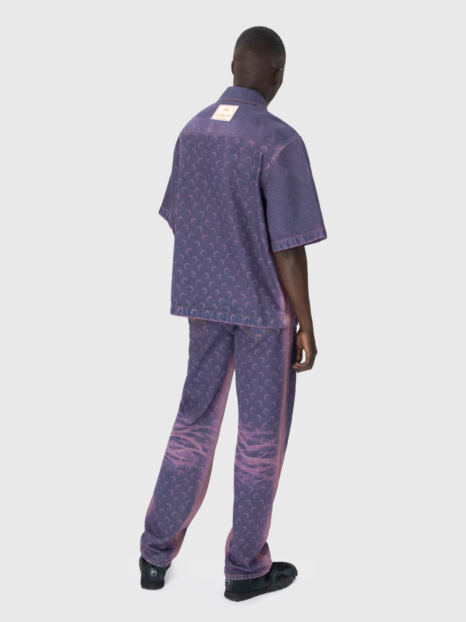 Рубашка Marine Serre Moon Laser Denim Workwear Lavender