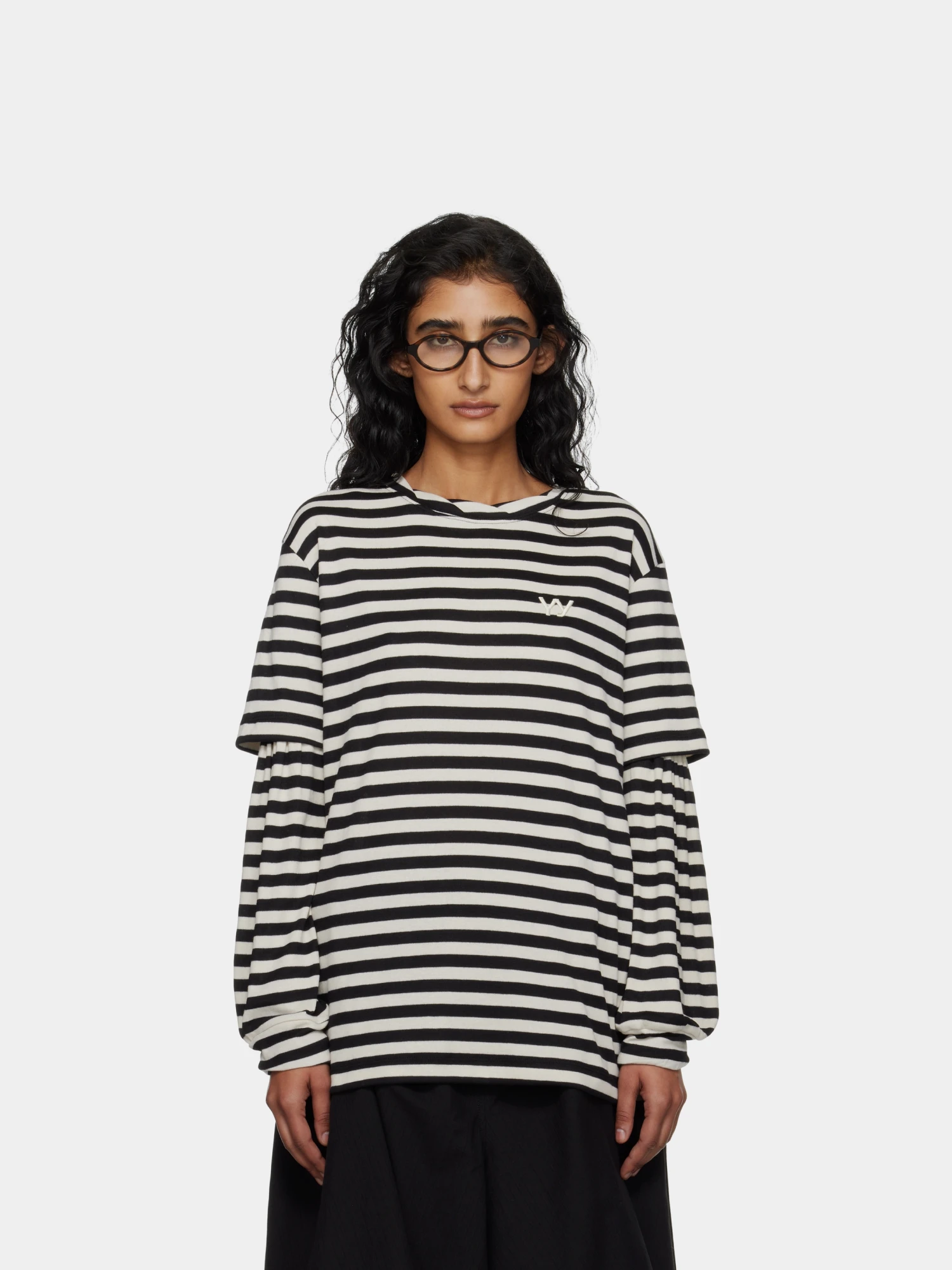 Женский лонгслив OPEN YY Layered Stripe Black