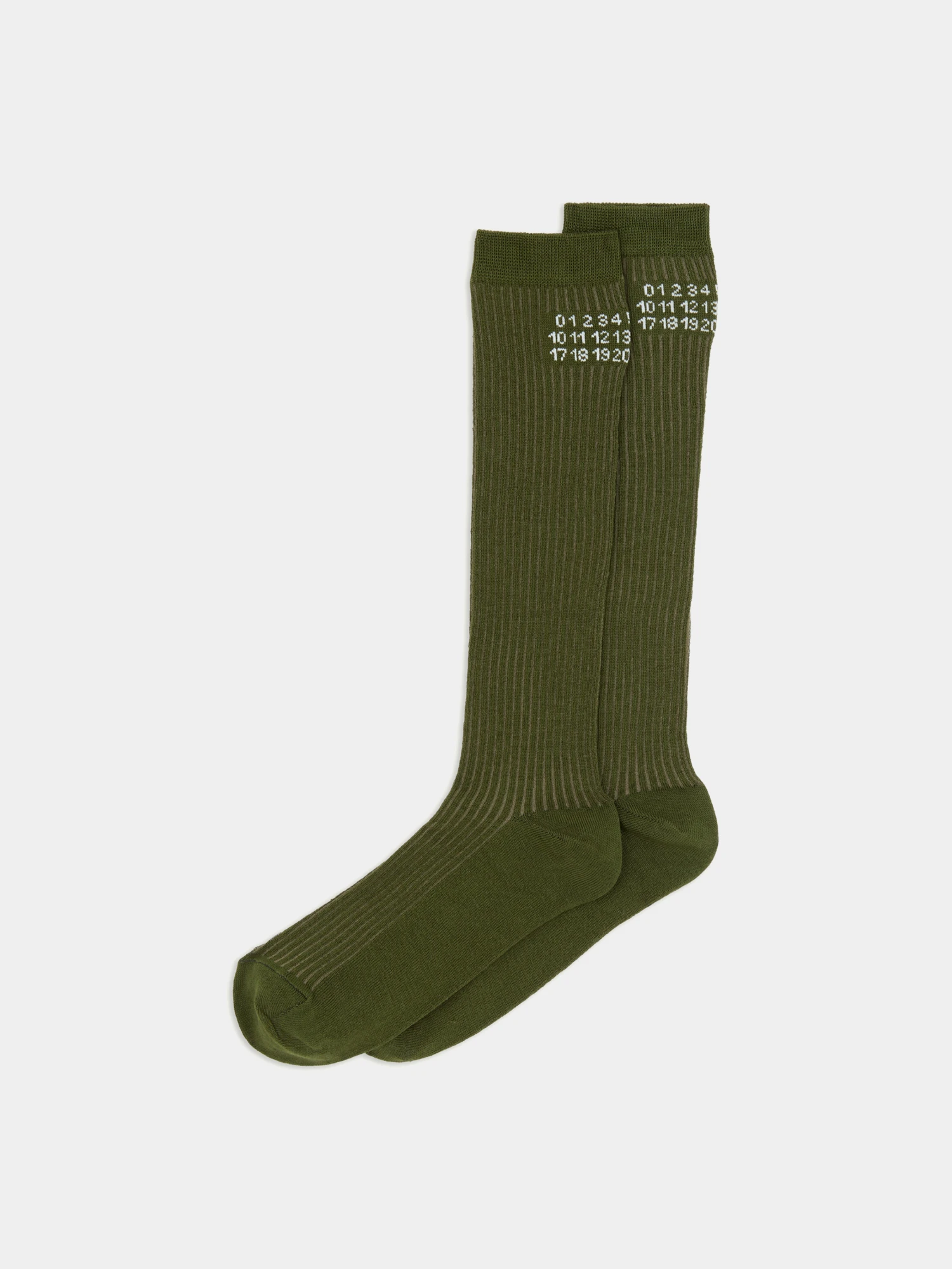 Гольфы MM6 Maison Margiela Rib Knee-High Khaki
