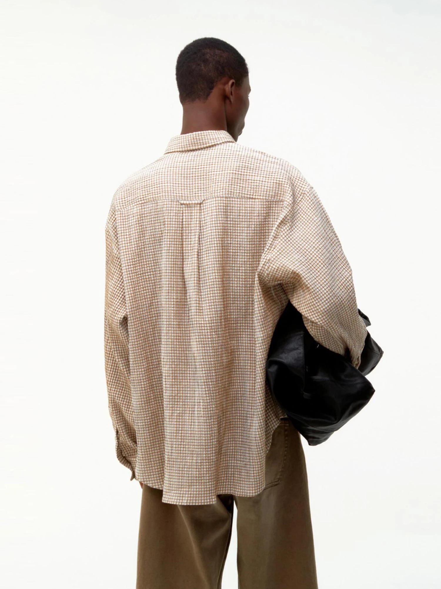 Рубашка COOR Dobby Window Pane Check Buttom Down Beige