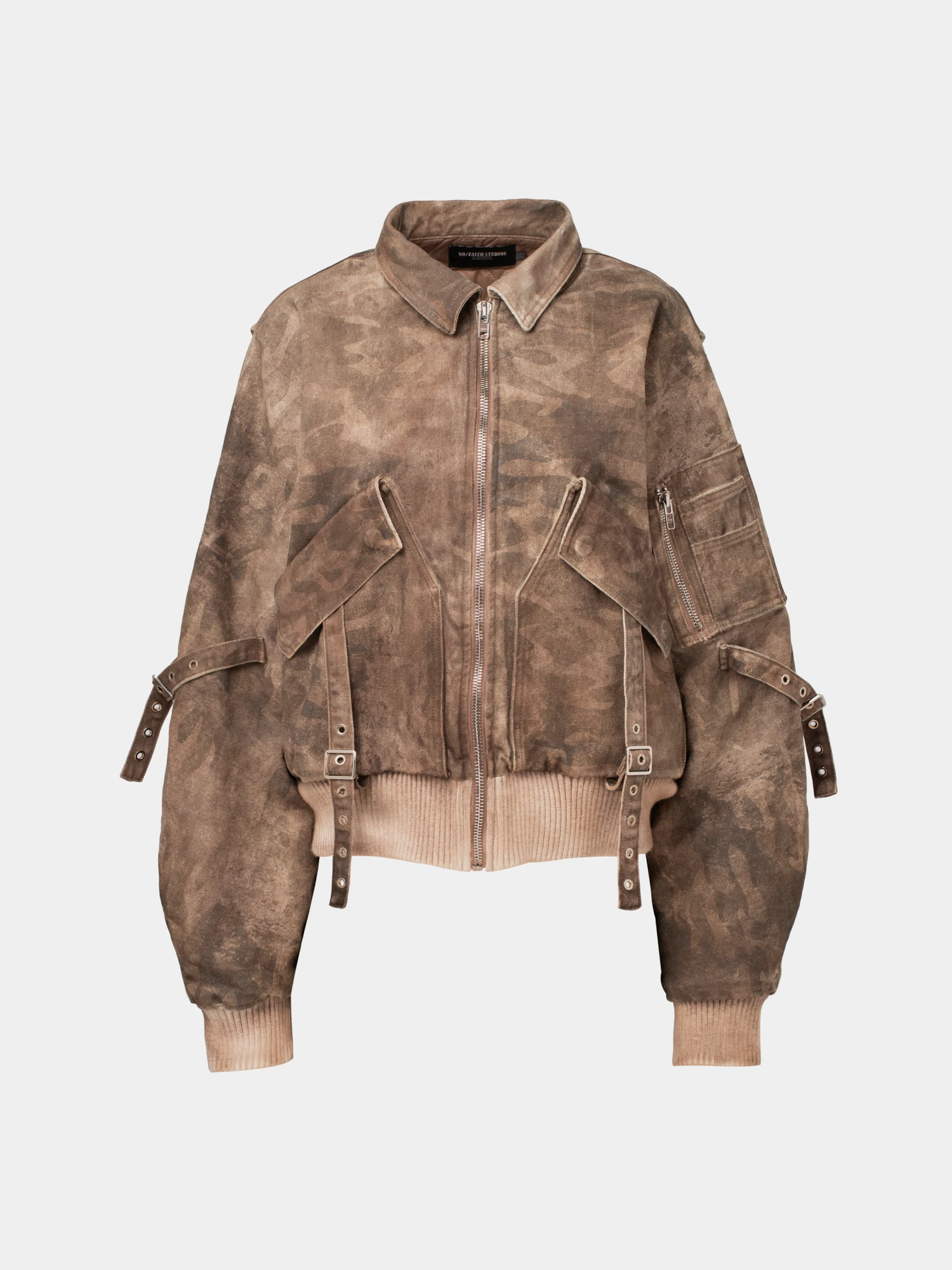 Бомбер NO/FAITH STUDIOS Cargo Bomber Jacket Beige