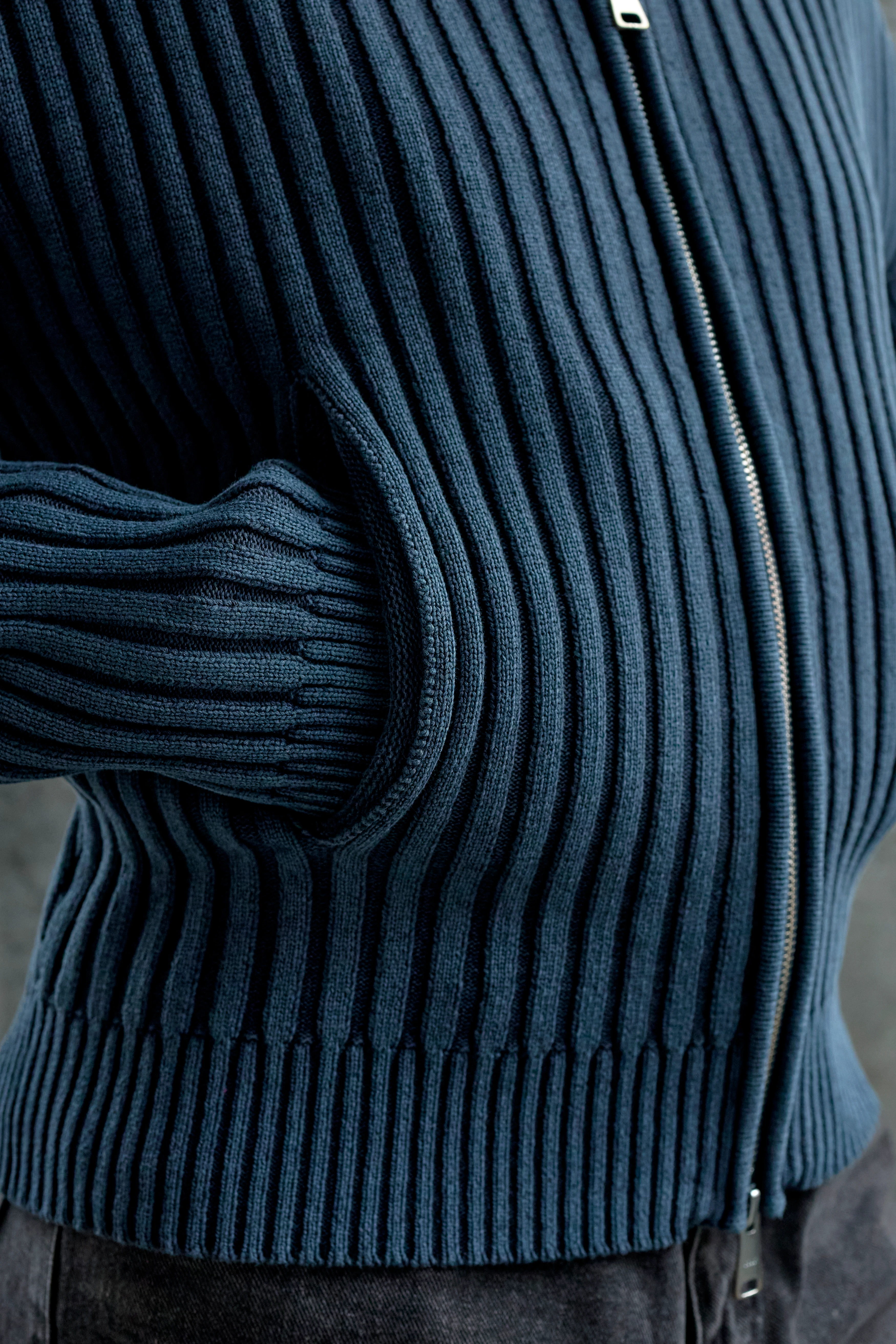 Кардиган COOR Piece Dyed Rib Knit Teal Blue