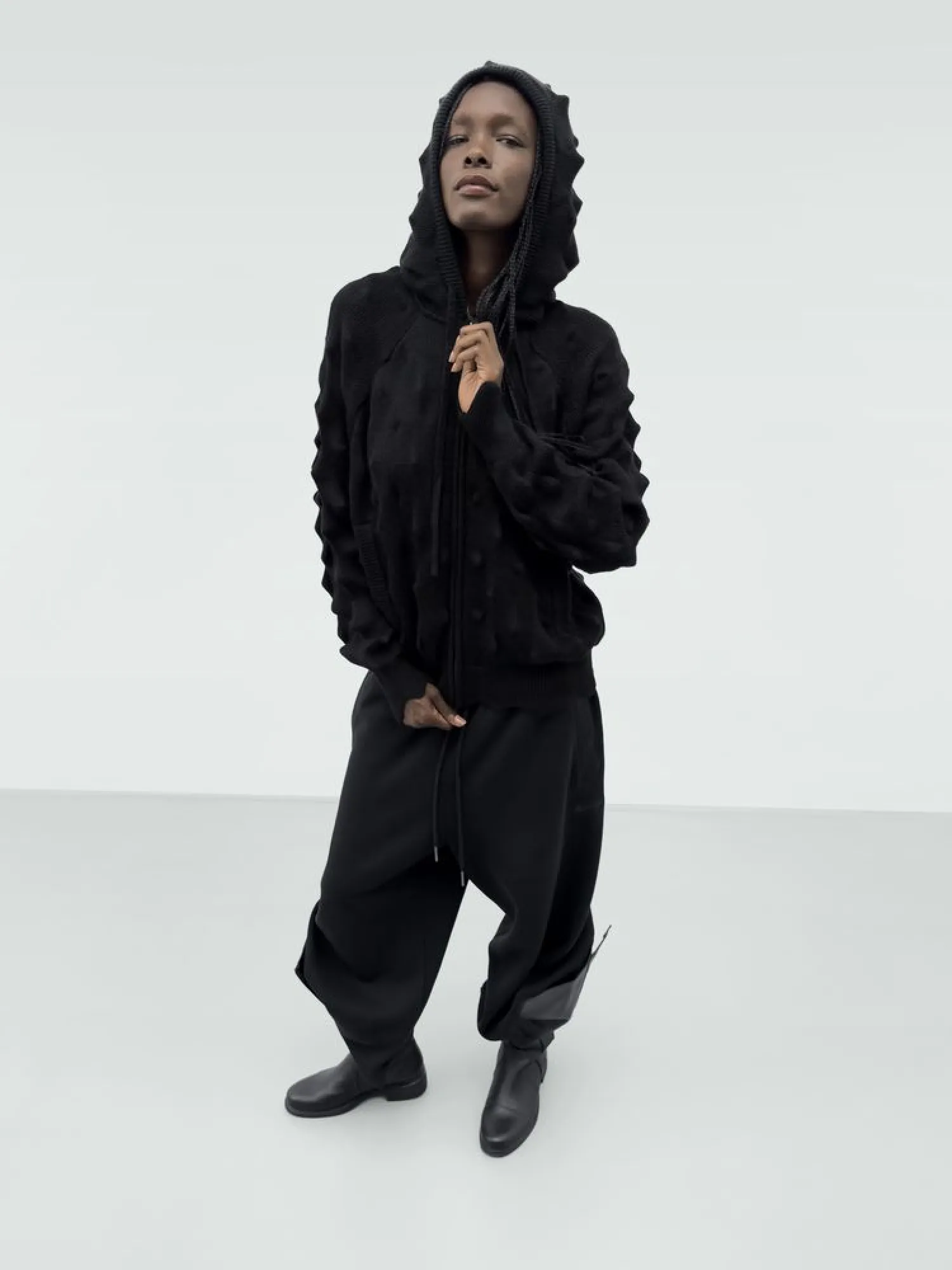 Зип-худи MADFRENZY Spiked Zip-Up Black