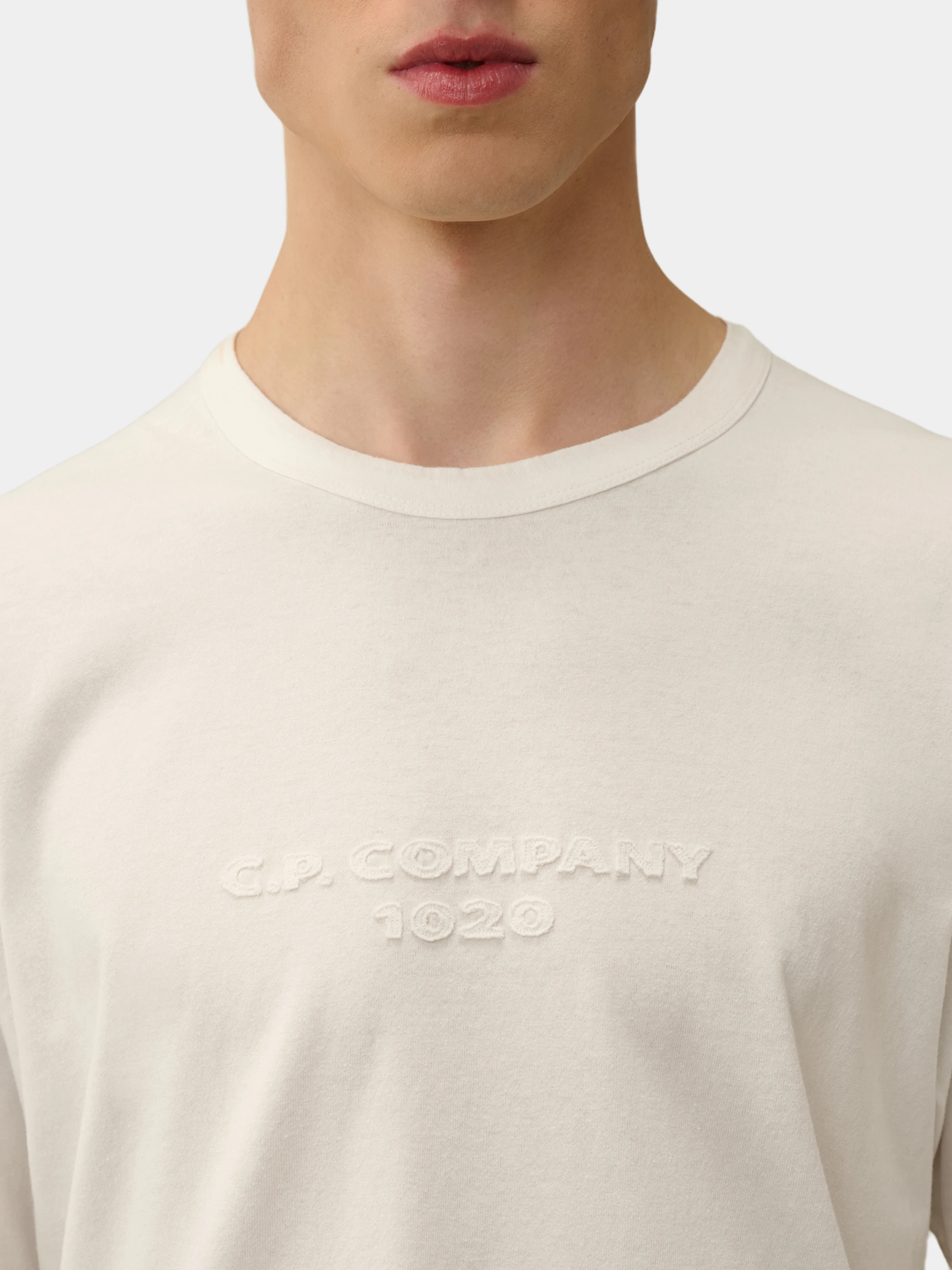 Футболка C.P. Company 1020 Jersey Logo Gauze White