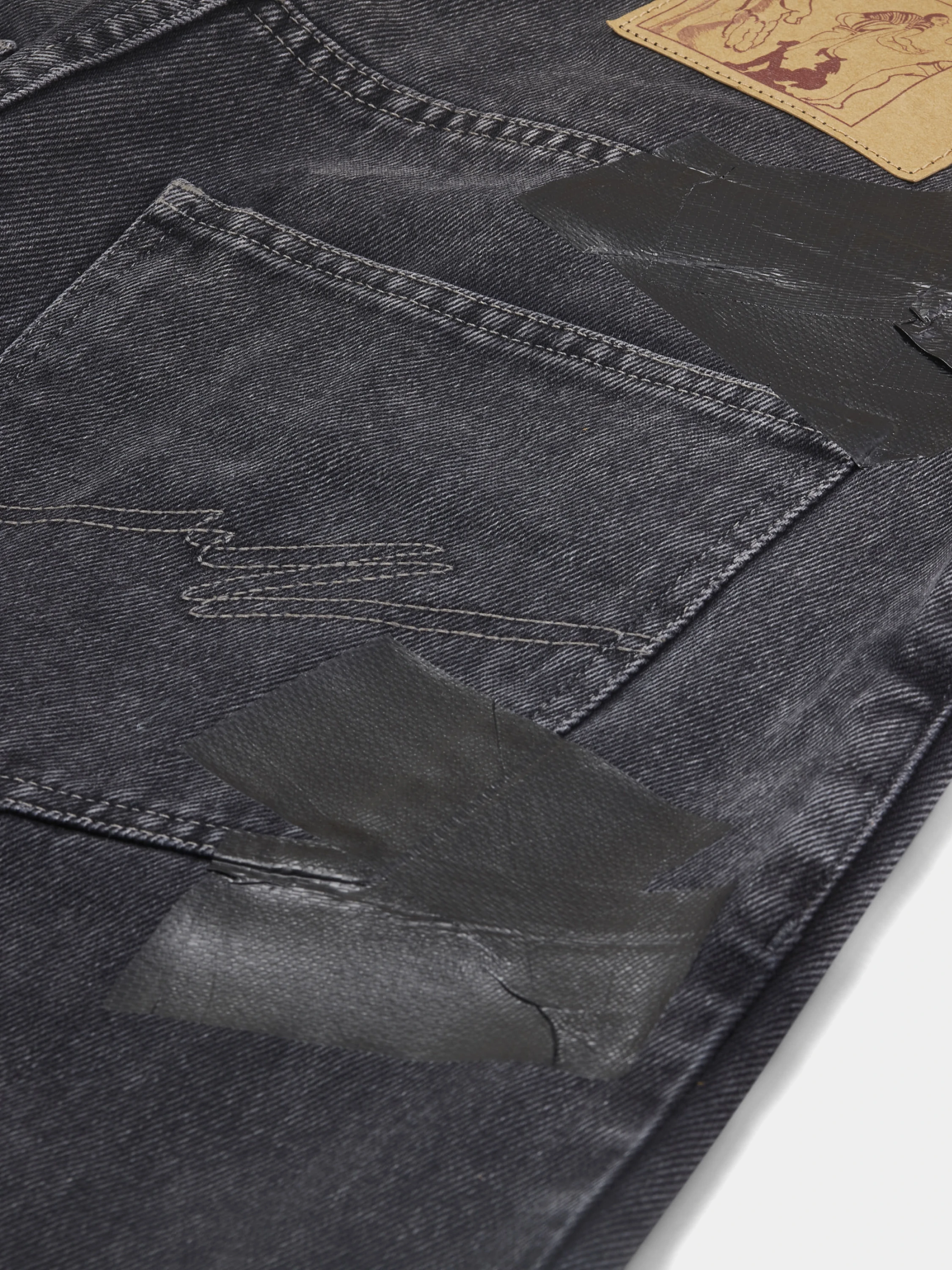 Шорты Martine Rose Jean Short Black Wash/Gaffer Tape