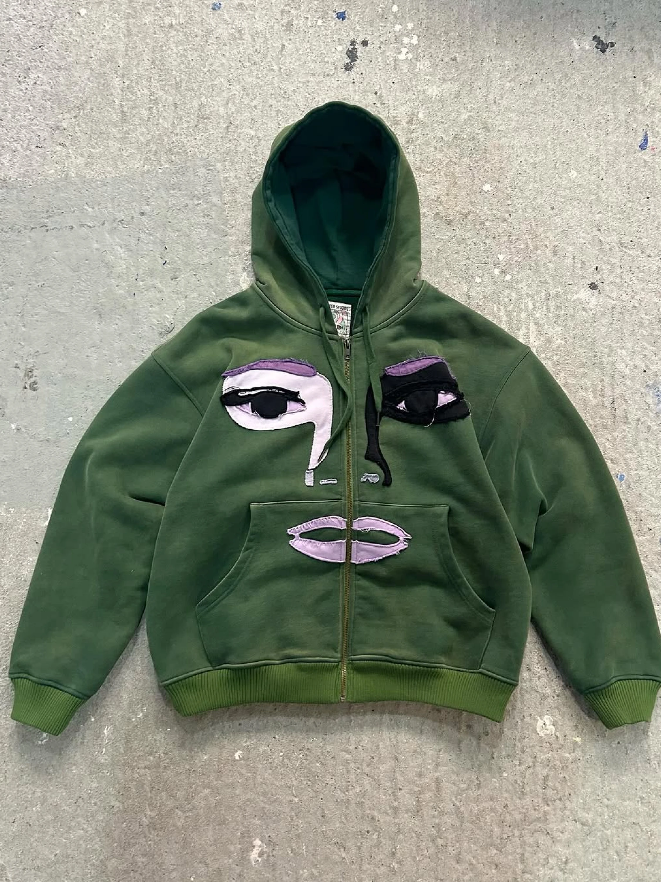 Зип-худи KidSuper Patchwork Face Green